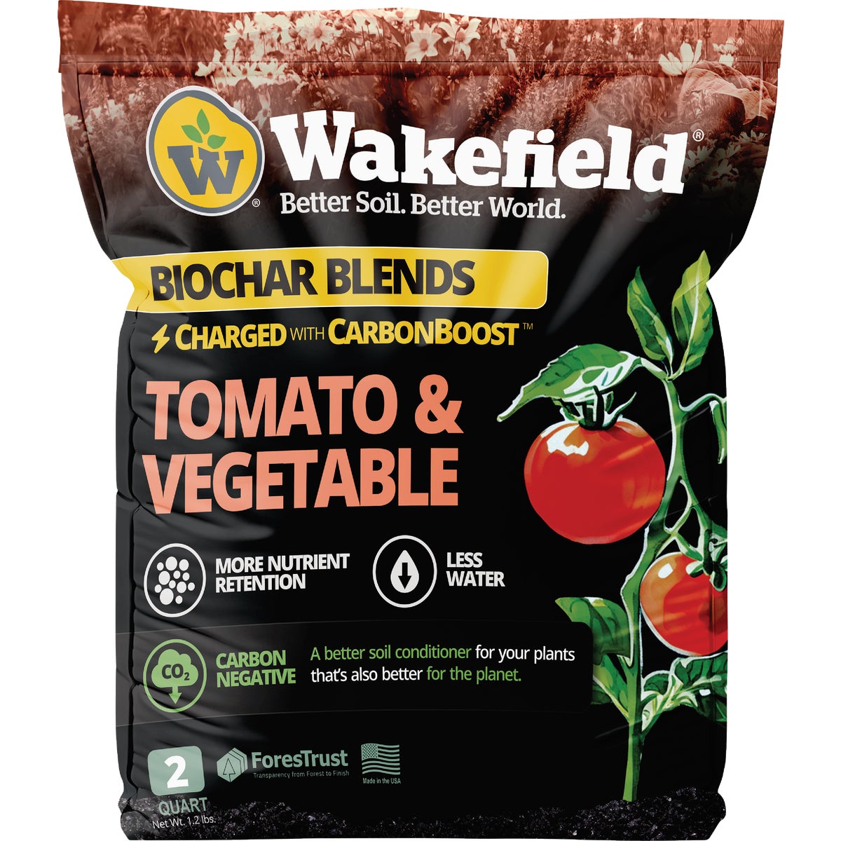 Wakefield Biochar 2 Qt. Tomato & Vegetable Soil Mix Image 1