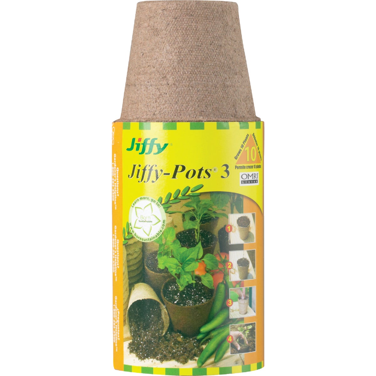 Jiffy 3 In. W. Round Peat Pot (10-Pack) Image 2
