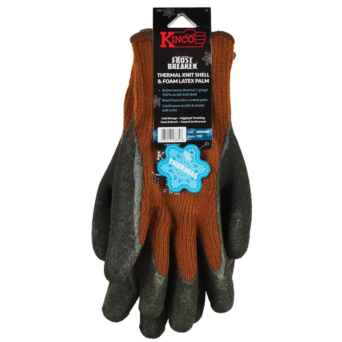Kinco Frost Breaker Men's Medium Acrylic Knit Shell Latex Coated Palm Glove Image 2