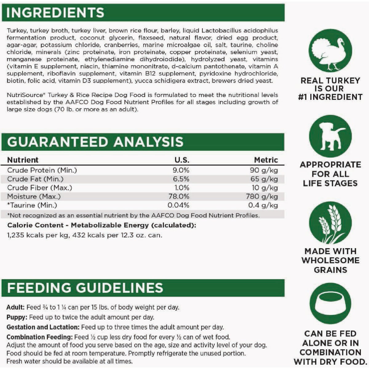 NutriSource 12.3 Oz. Turkey & Rice Recipe Wet Dog Food Image 5