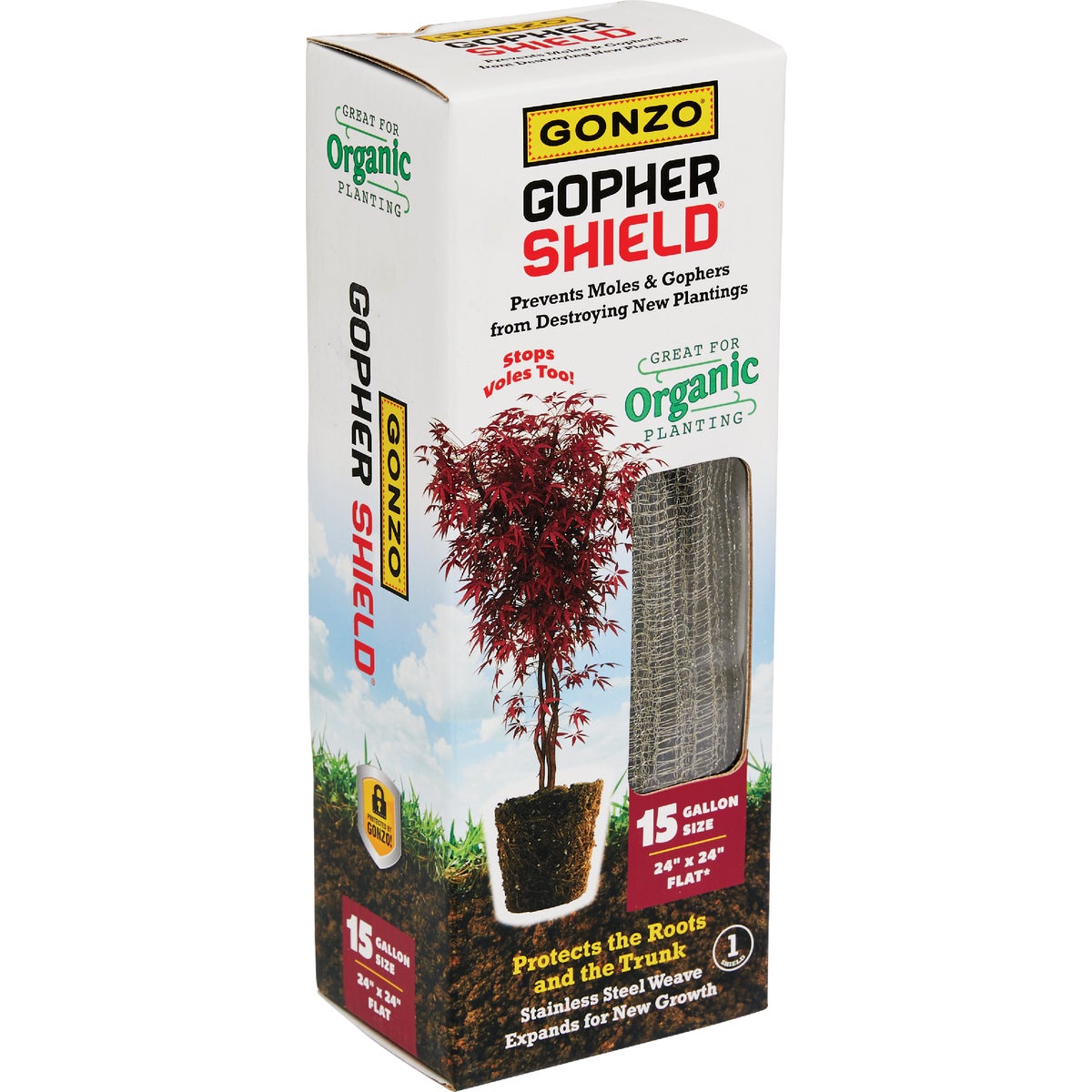 Gonzo Gopher Shield 15 Gal. Stainless Steel Weave Plant Protector