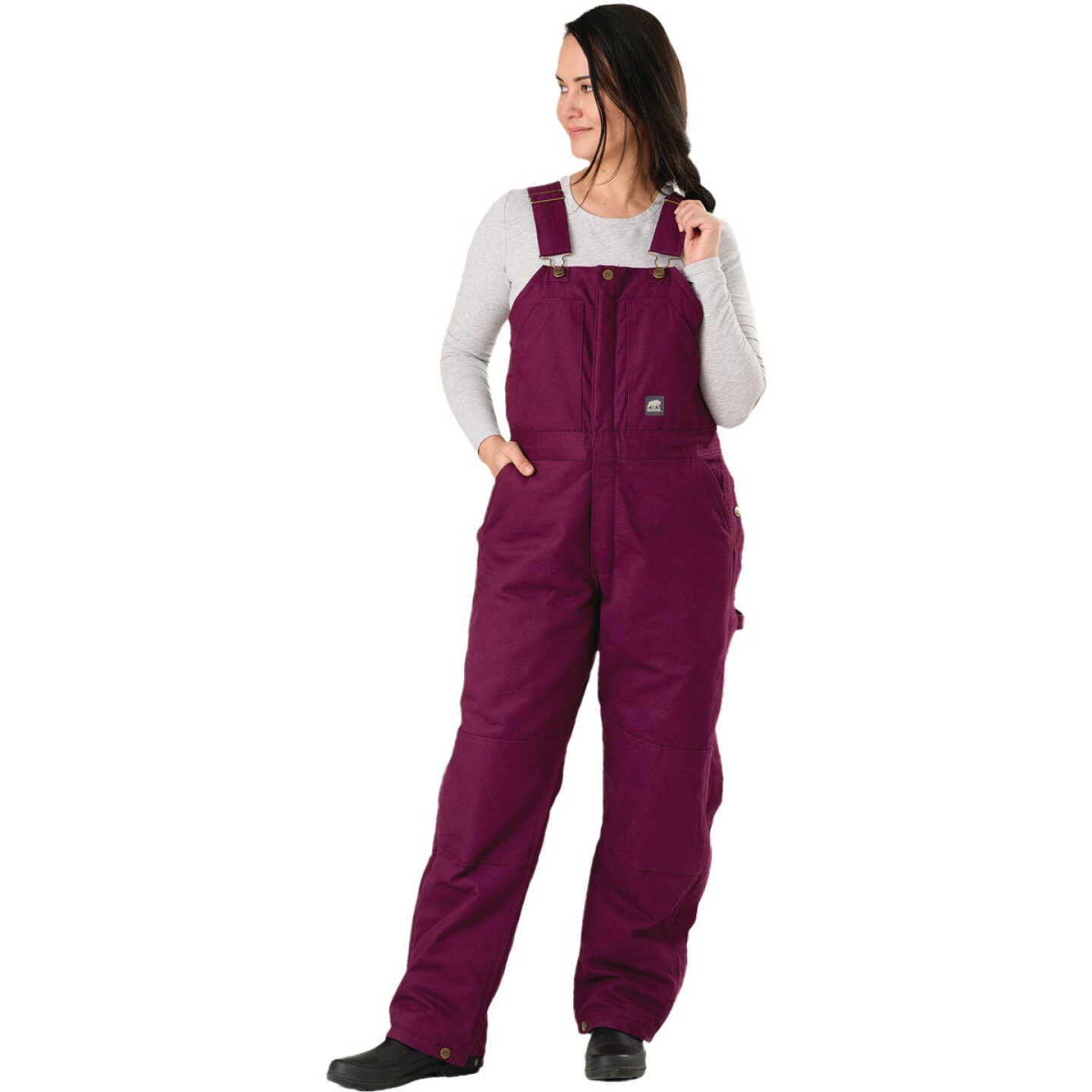 Berne Women's Medium Plum Softstone Duck Insulated Bib Overall Image 1