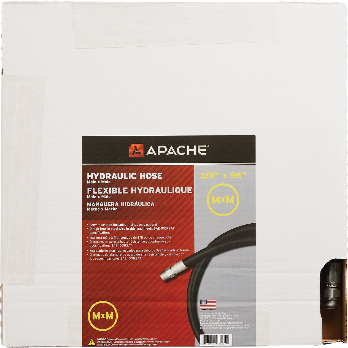 Apache 3/8 In. x 96 In. Male to Male Hydraulic Hose Image 2
