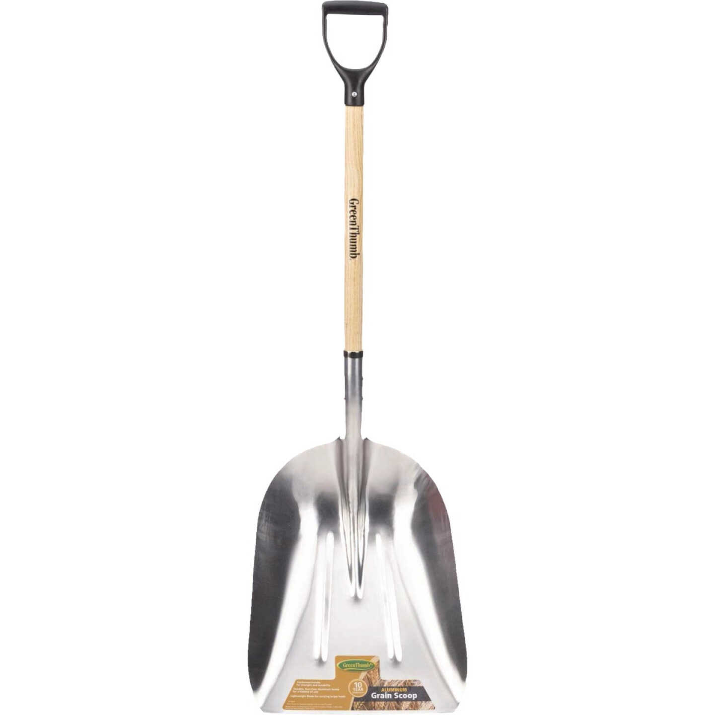 Green Thumb 14 In. Wood D-Grip Handle Aluminum Grain Scoop Image 1