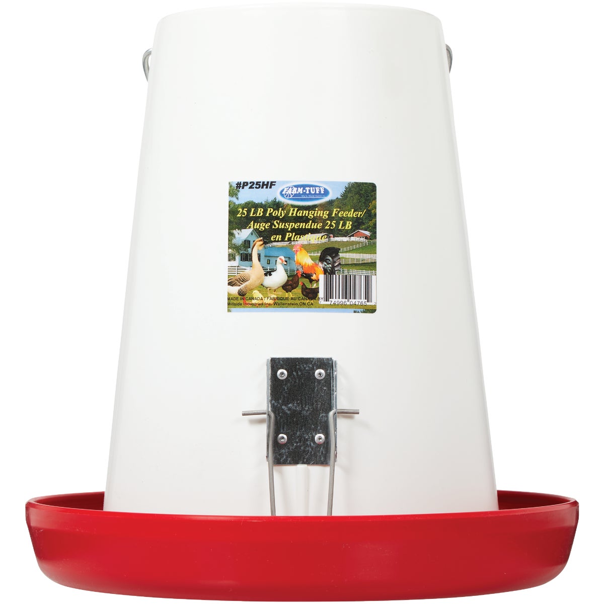 Farm-Tuff 25 Lb. Capacity Hanging Plastic Poultry Feeder Image 2