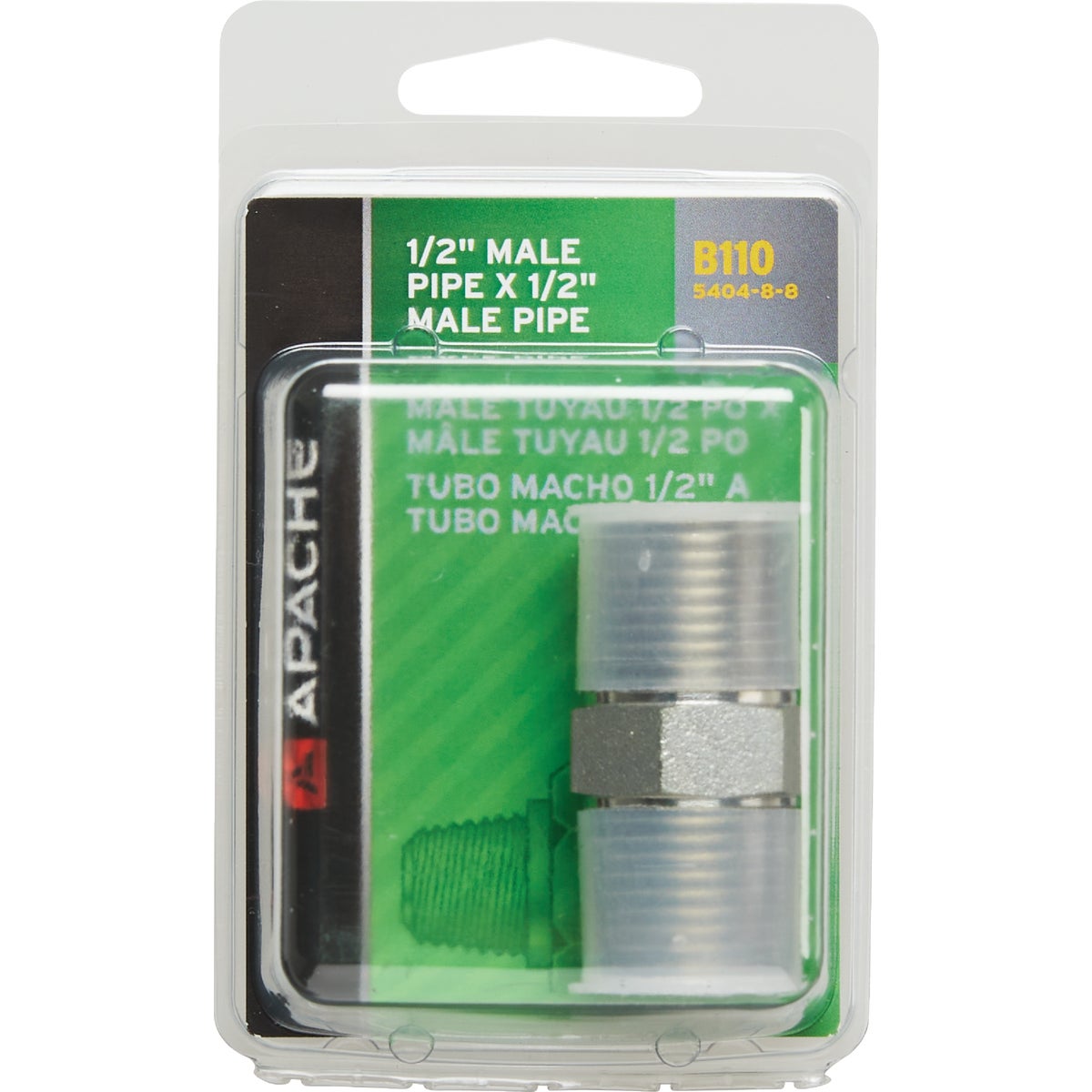 Apache 1/2 In. Male Pipe x 1/2 In. Male Pipe Straight Hydraulic Hose Adapter Image 2