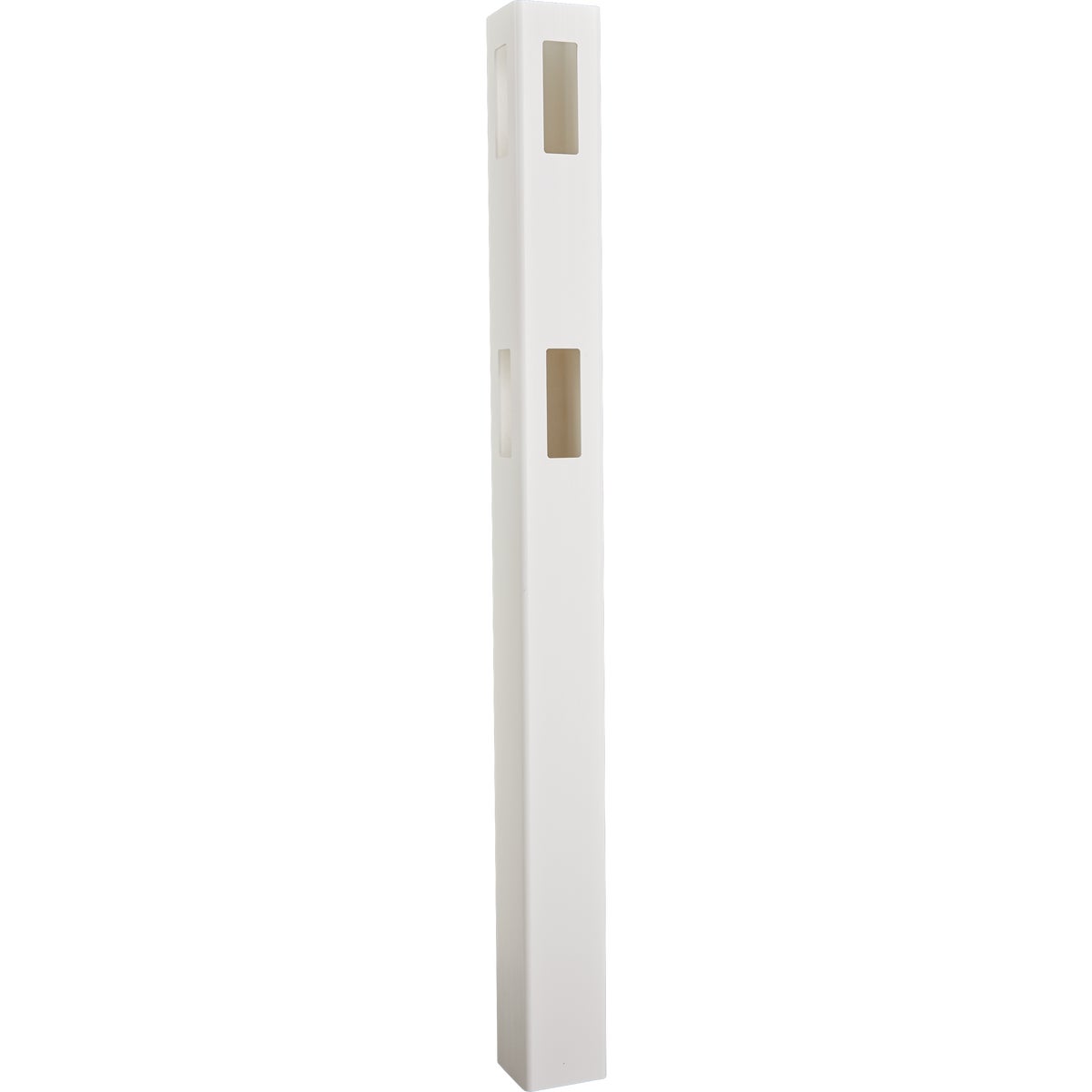 5 In. x 5 In. x 60 In. White Corner 2-Rail Fence Vinyl Post