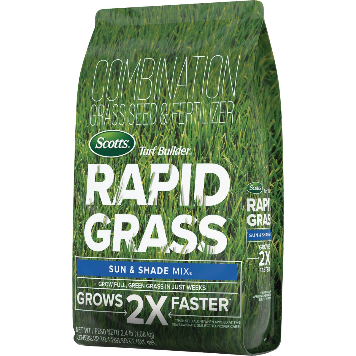 Scotts Turf Builder Rapid Grass 2.4 Lb. 1200 Sq. Ft. Sun & Shade Mix Grass Seed & Fertilizer Combination Image 6