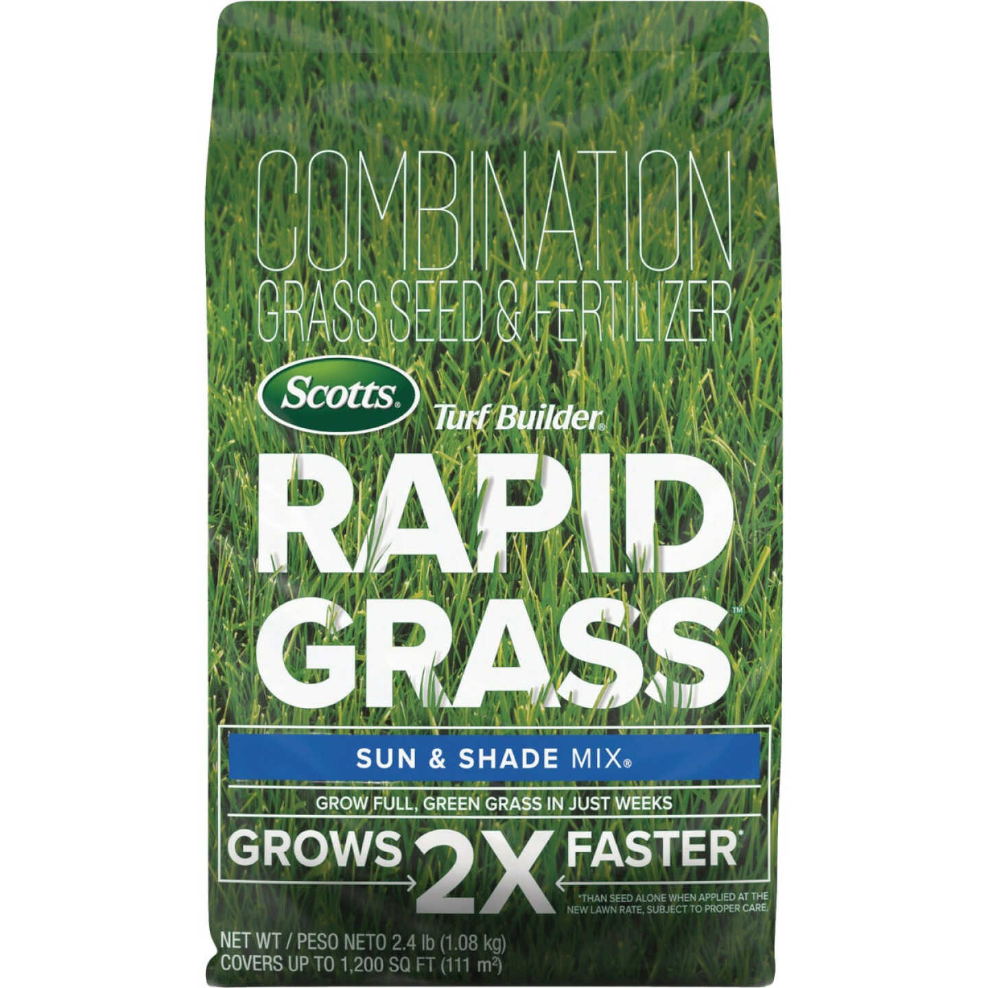 Scotts Turf Builder Rapid Grass 2.4 Lb. 1200 Sq. Ft. Sun & Shade Mix Grass Seed & Fertilizer Combination Image 1