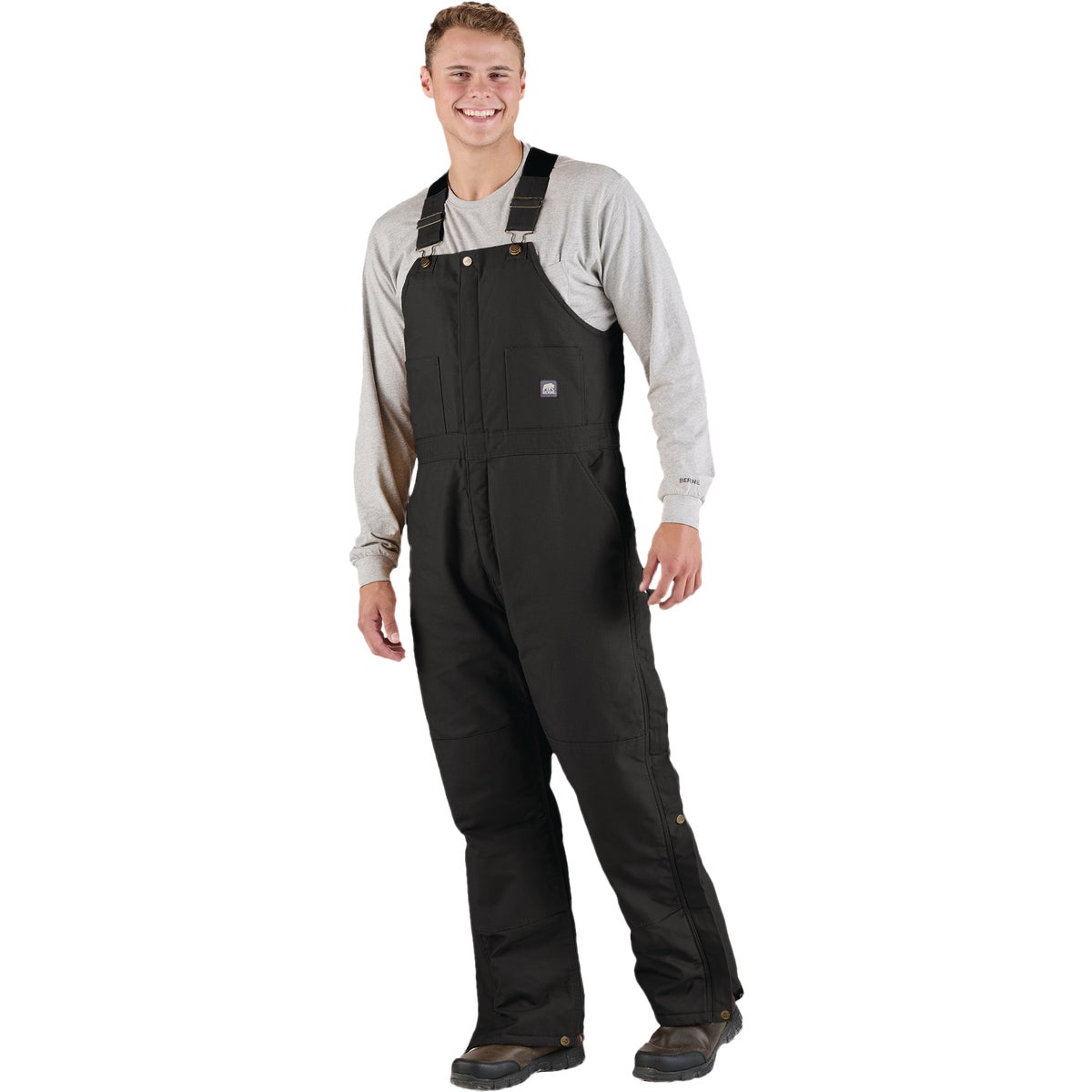 Berne Men's 2XL Tall Black Heritage Insulated Duck Bib Overall