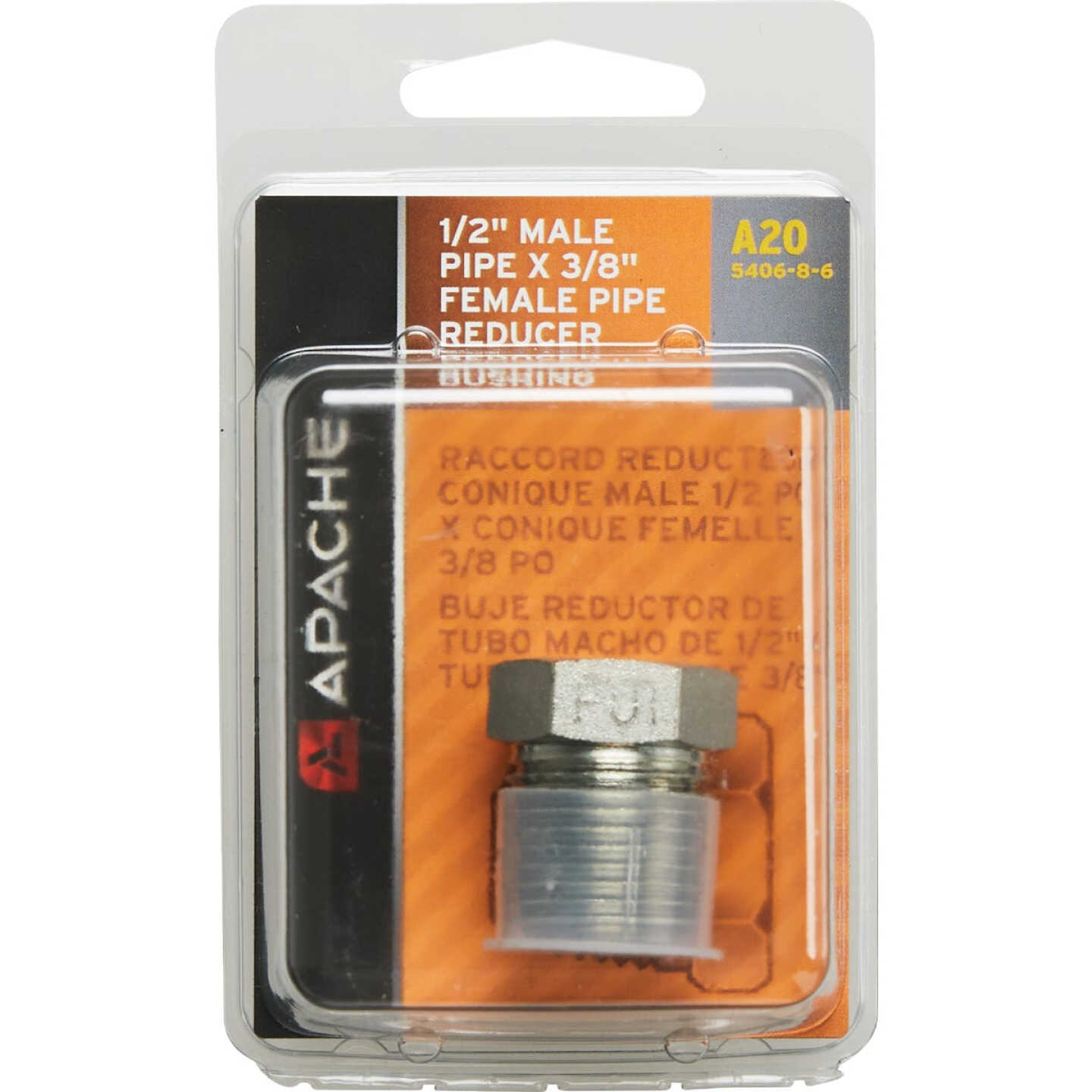 Apache 1/2 In. Male Pipe x 3/8 In. Female Pipe Reducer Bushing Hydraulic Hose Adapter Image 2