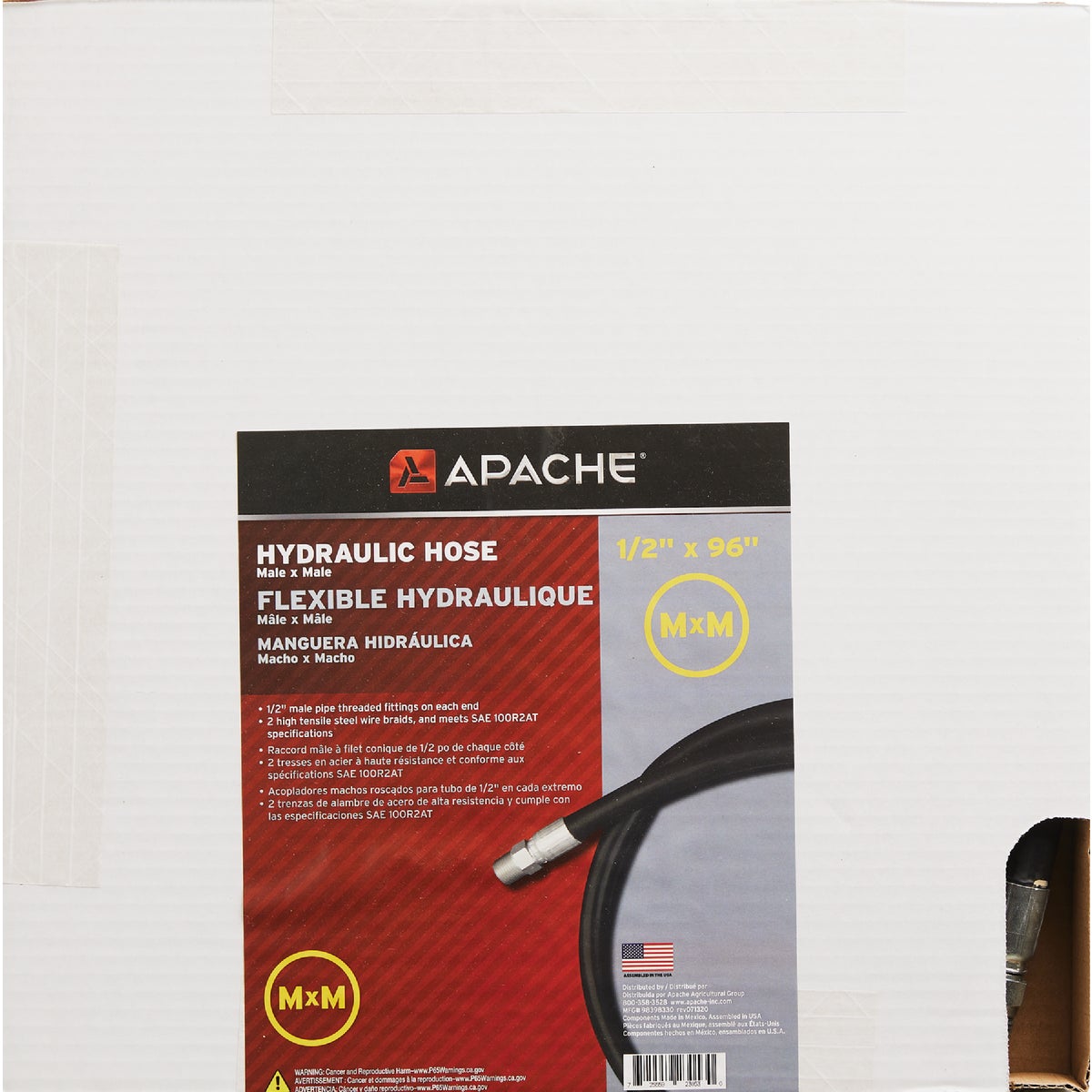 Apache 1/2 In. x 96 In. Male to Male Hydraulic Hose Image 2