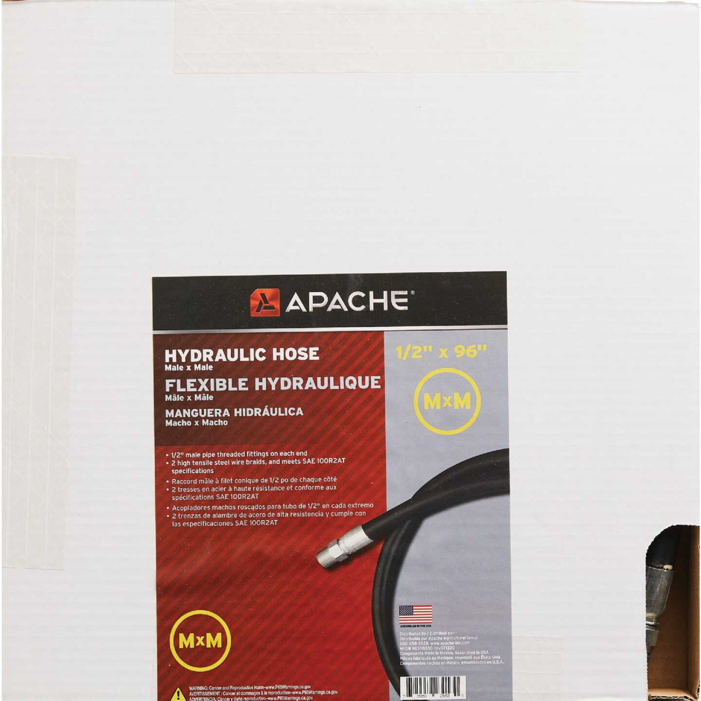 Apache 1/2 In. x 96 In. Male to Male Hydraulic Hose Image 2