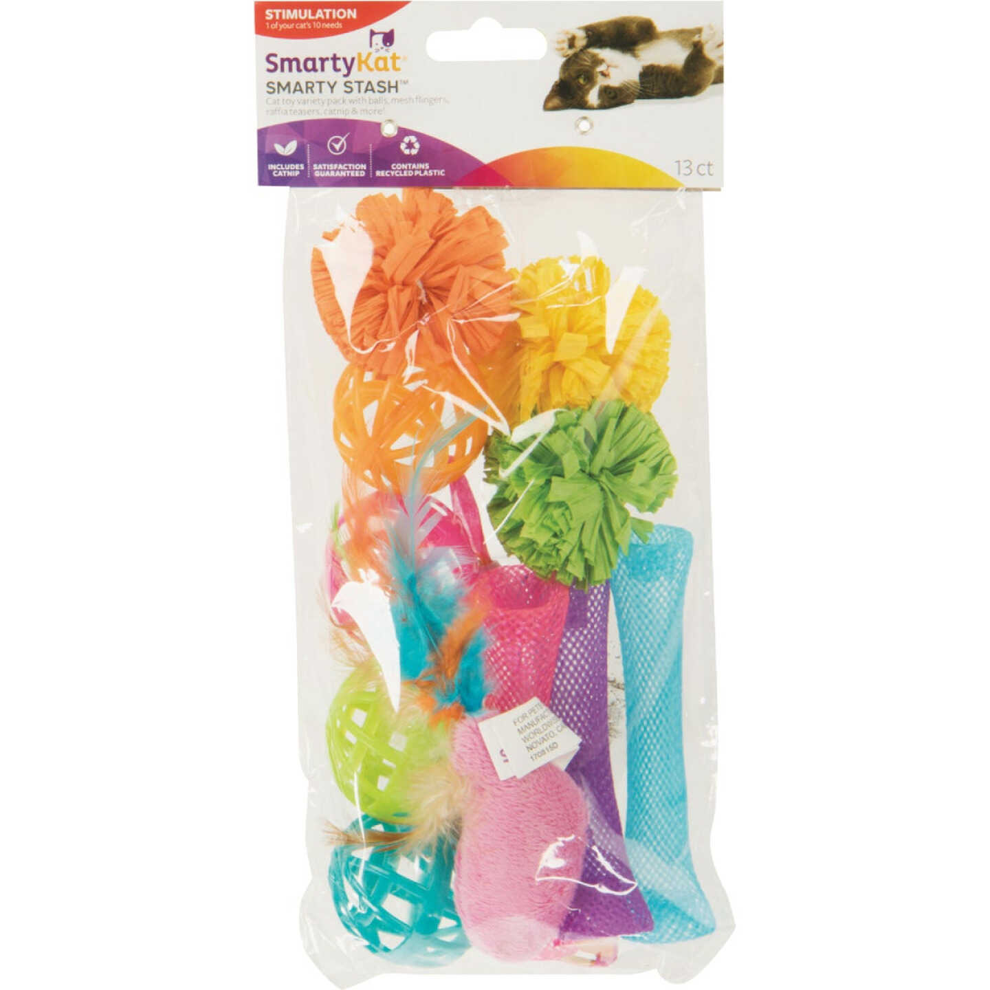 SmartyKat Smarty Stash Variety Pack Cat Toy (13-Pack) Image 1