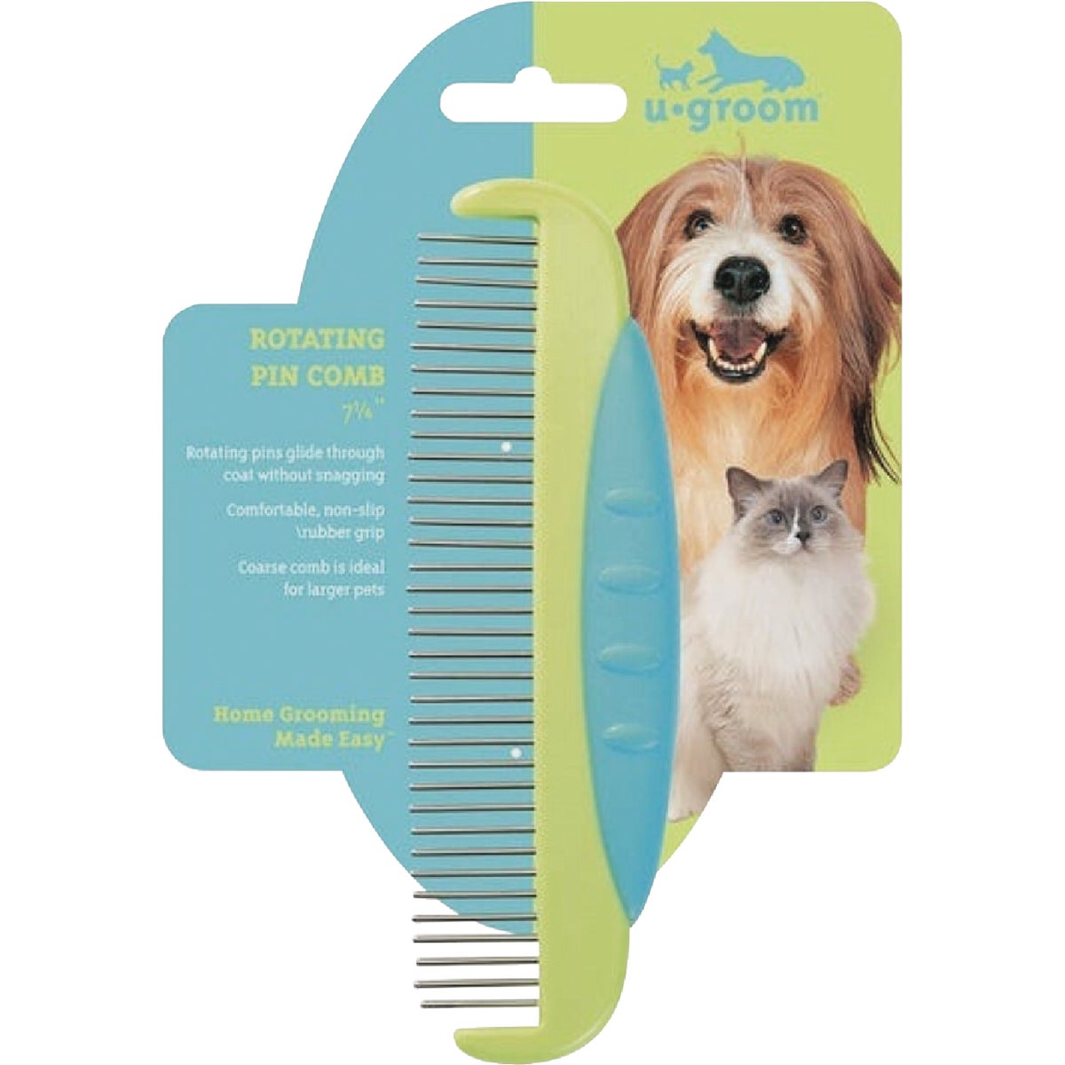 U-groom 7.25 In. Rotating Pin Pet Comb Image 2