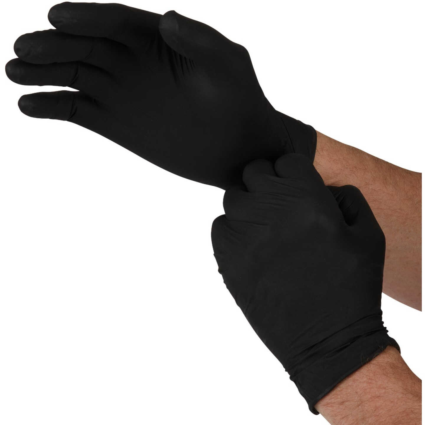 Boss XL Black Nitrile 4 Mil Disposable Gloves (100-Pack) Image 1