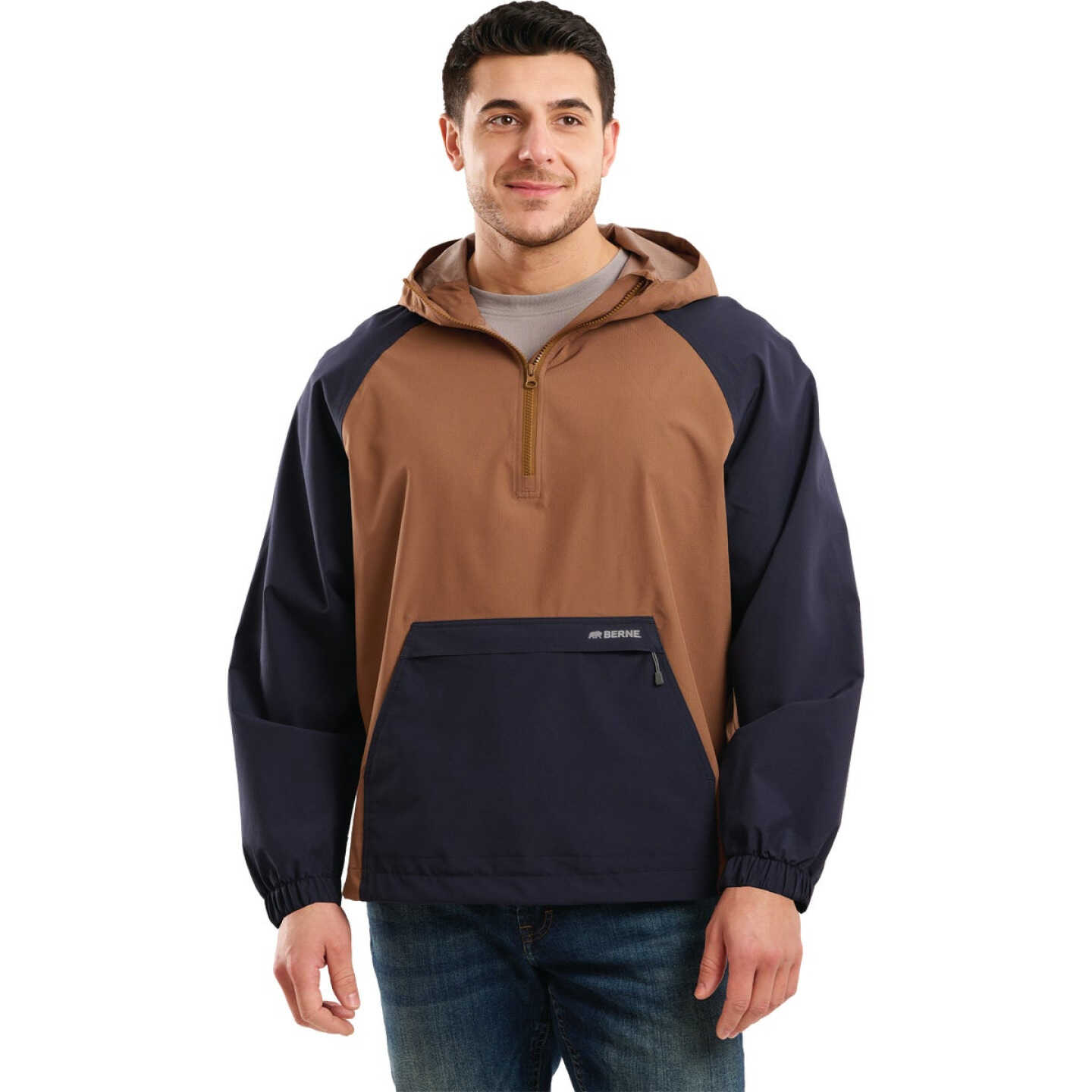 Berne Weather Warrior Men's 2XL Navy Driftwood Packable Rain Jacket Image 1