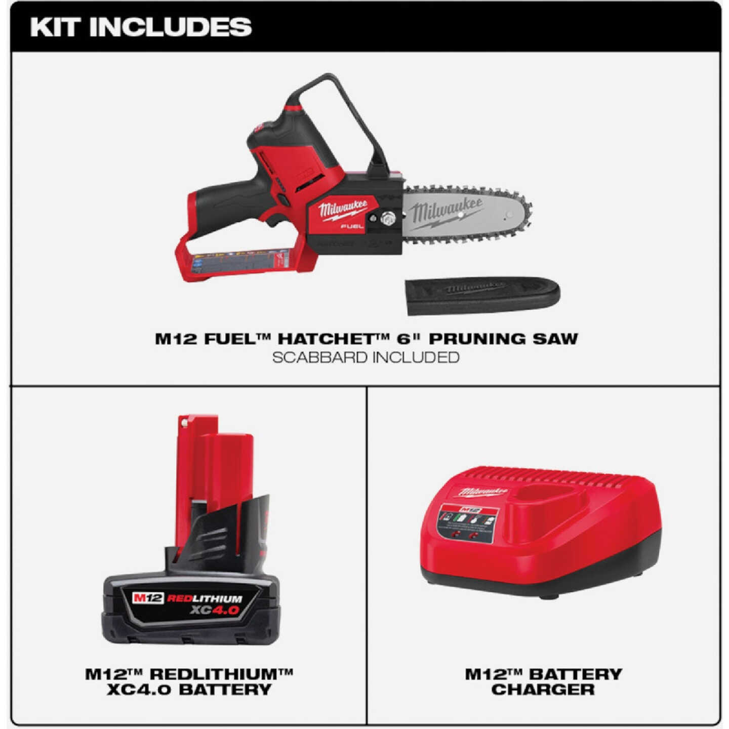 Milwaukee M12 FUEL HATCHET Brushless 6 In. Cordless Pruning Saw Kit with 4.0 Ah Battery & Charger Image 2