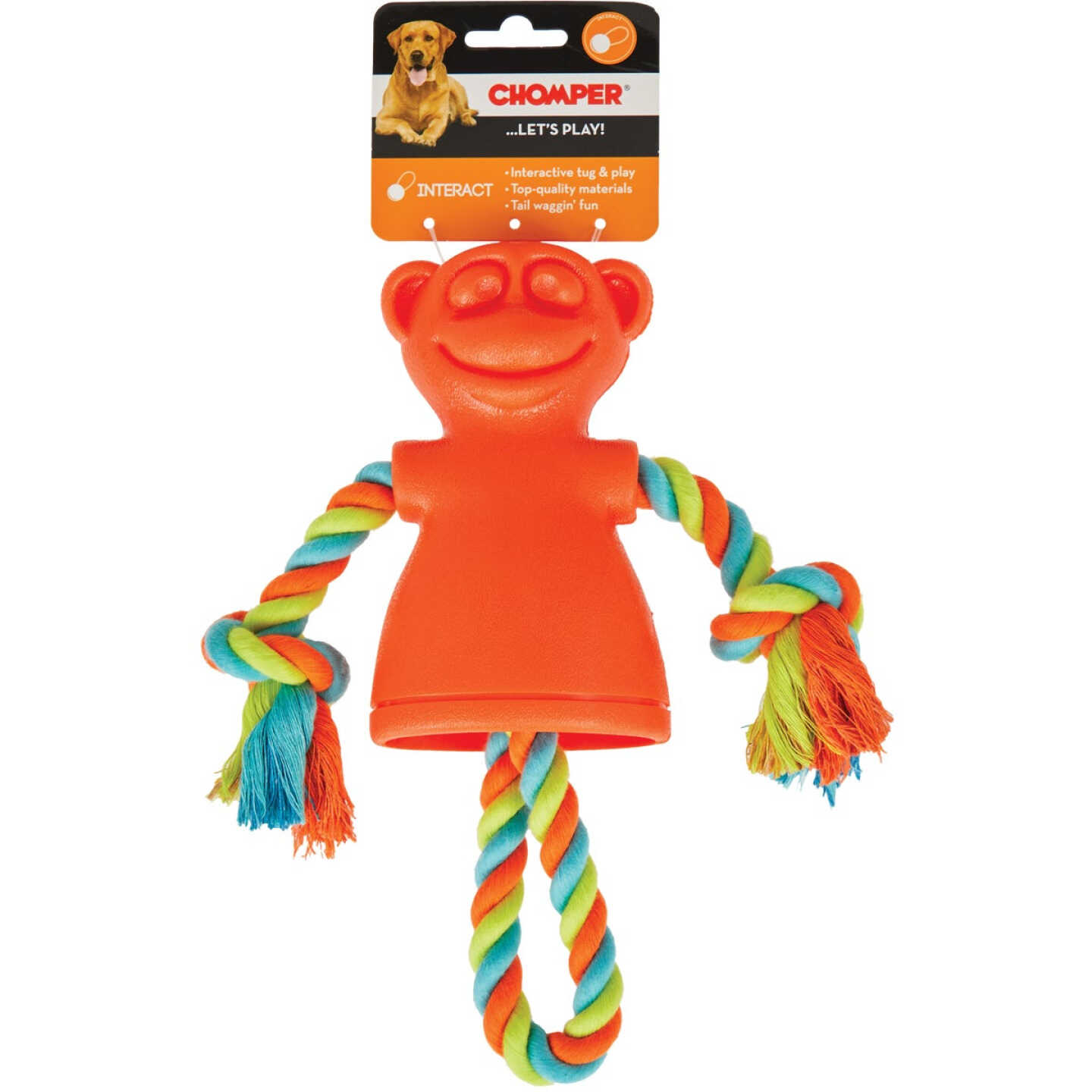 Boss Pet Chomper TPR Large Monkey With Rope Dog Toy Image 3