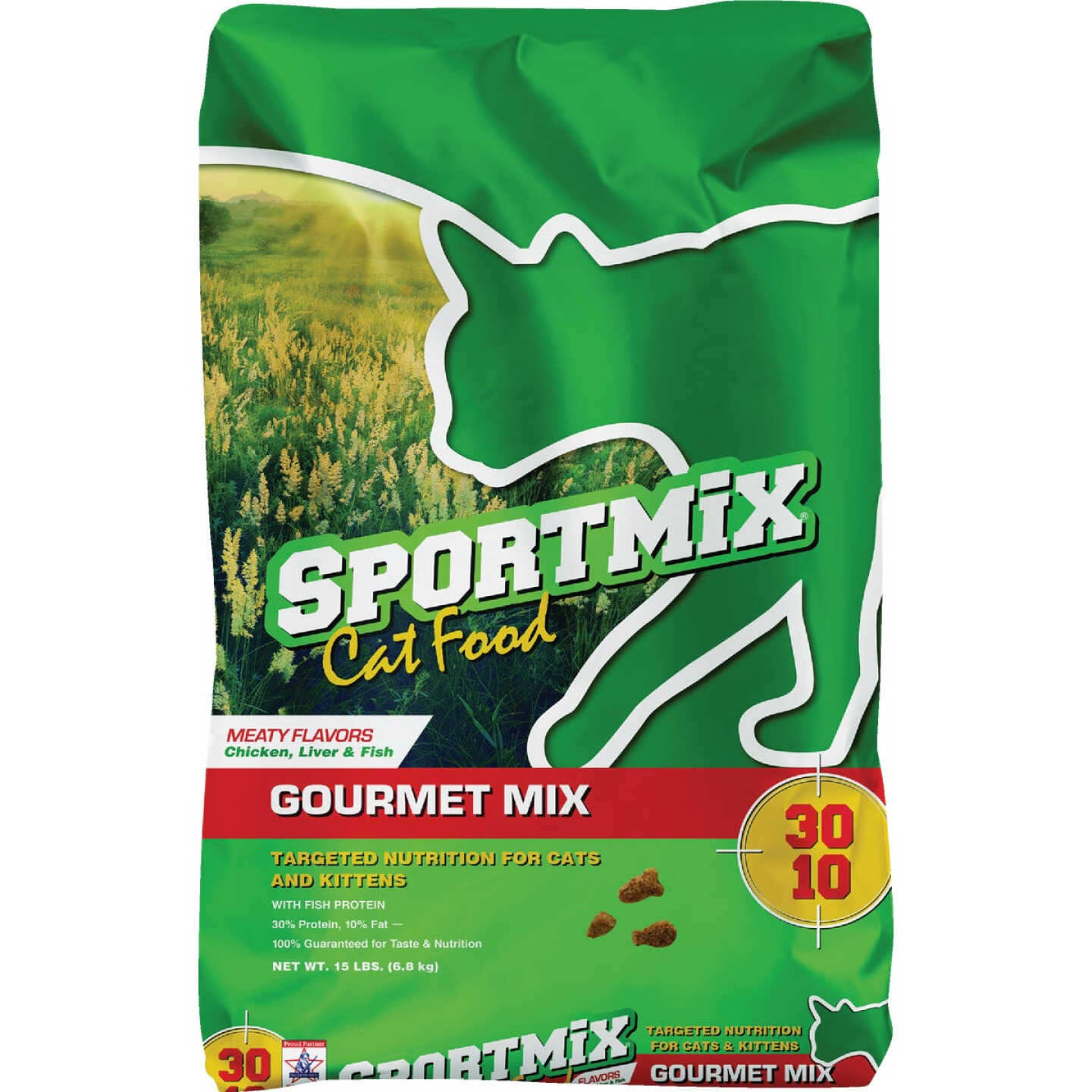 Sportmix Gourmet Mix 15 Lb. Chicken, Liver, & Fish Flavor All Ages Dry Cat Food Image 1