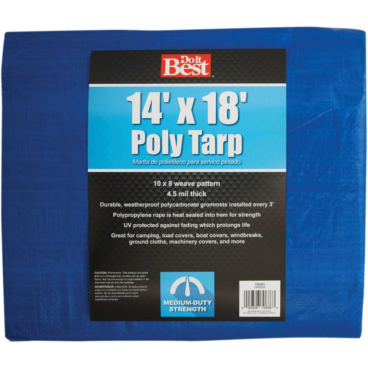 Do it Best Blue Woven 14 Ft. x 18 Ft. Medium Duty Poly Tarp Image 1