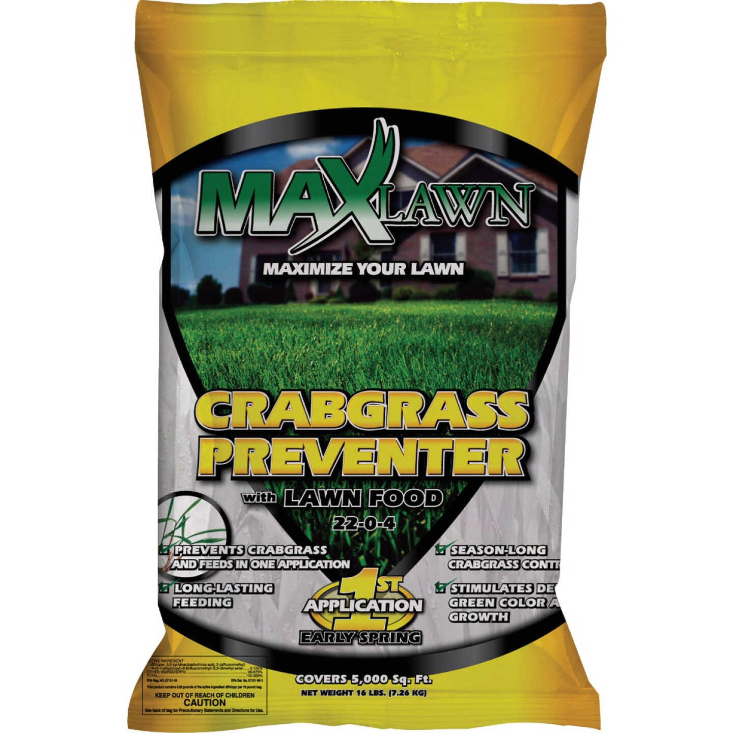 MaxLawn 5000 Sq. Ft. 22-0-4 Crabgrass Preventer with Lawn Food Image 1
