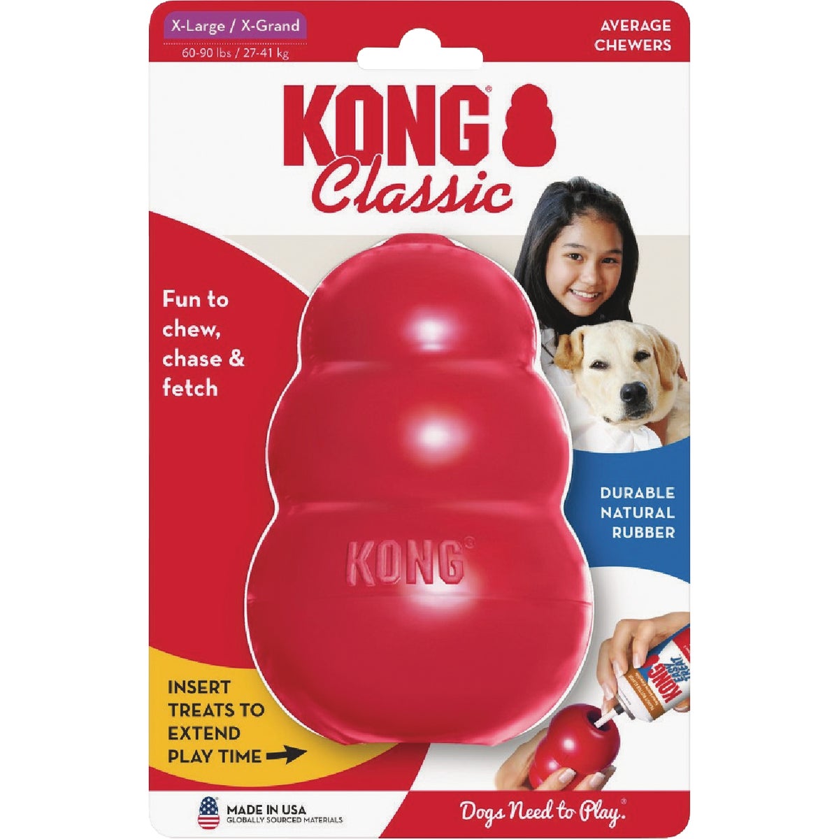 Kong Classic XL Dog Chew Toy, 60 to 90 Lb. Image 1