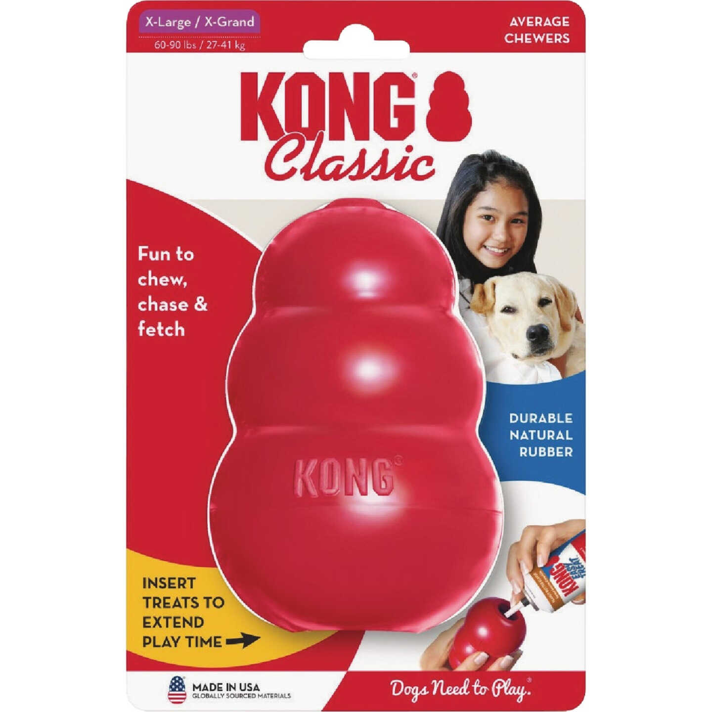 Kong Classic XL Dog Chew Toy, 60 to 90 Lb. Image 1