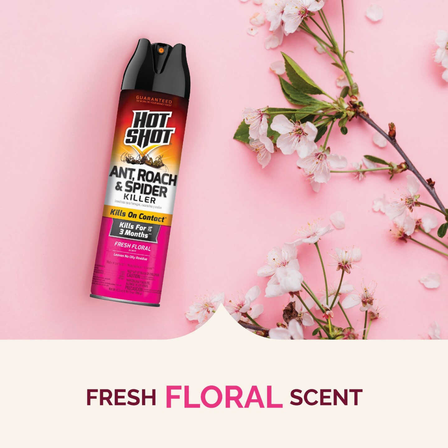 Hot Shot 17.5 Oz. Fresh Floral Scent Aerosol Spray Ant & Roach Killer Plus Germ Killer Image 3