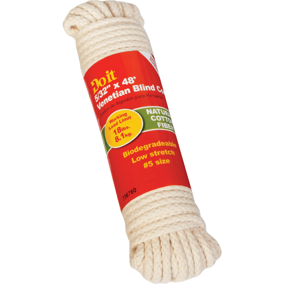 Do it Best 48 Ft. L. x 5/32 In. Diameter Cotton Fiber Venetian Blind Cord