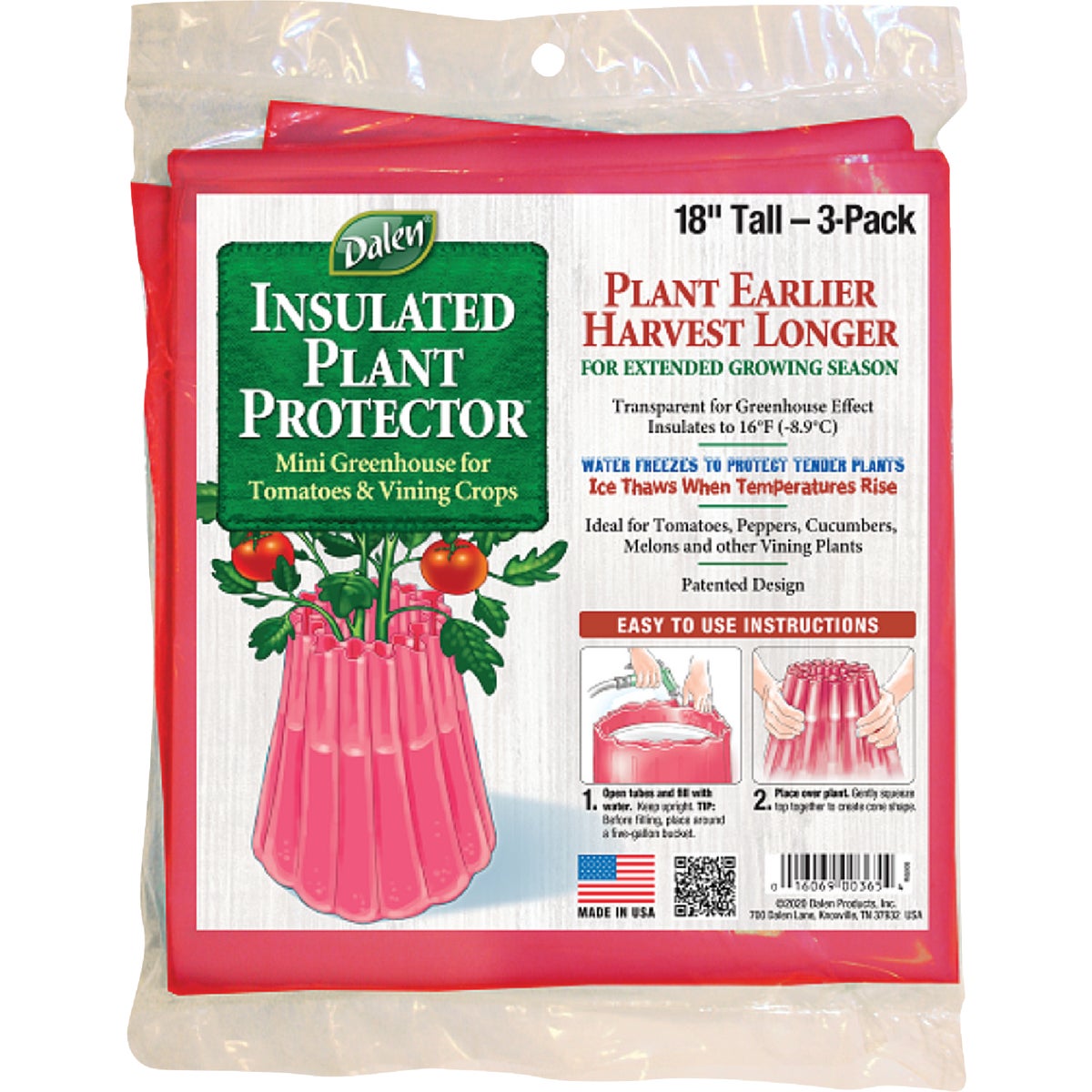 Gardeneer Season Starter 18 In. H. Red Plastic Plant Protector (3-Pack)