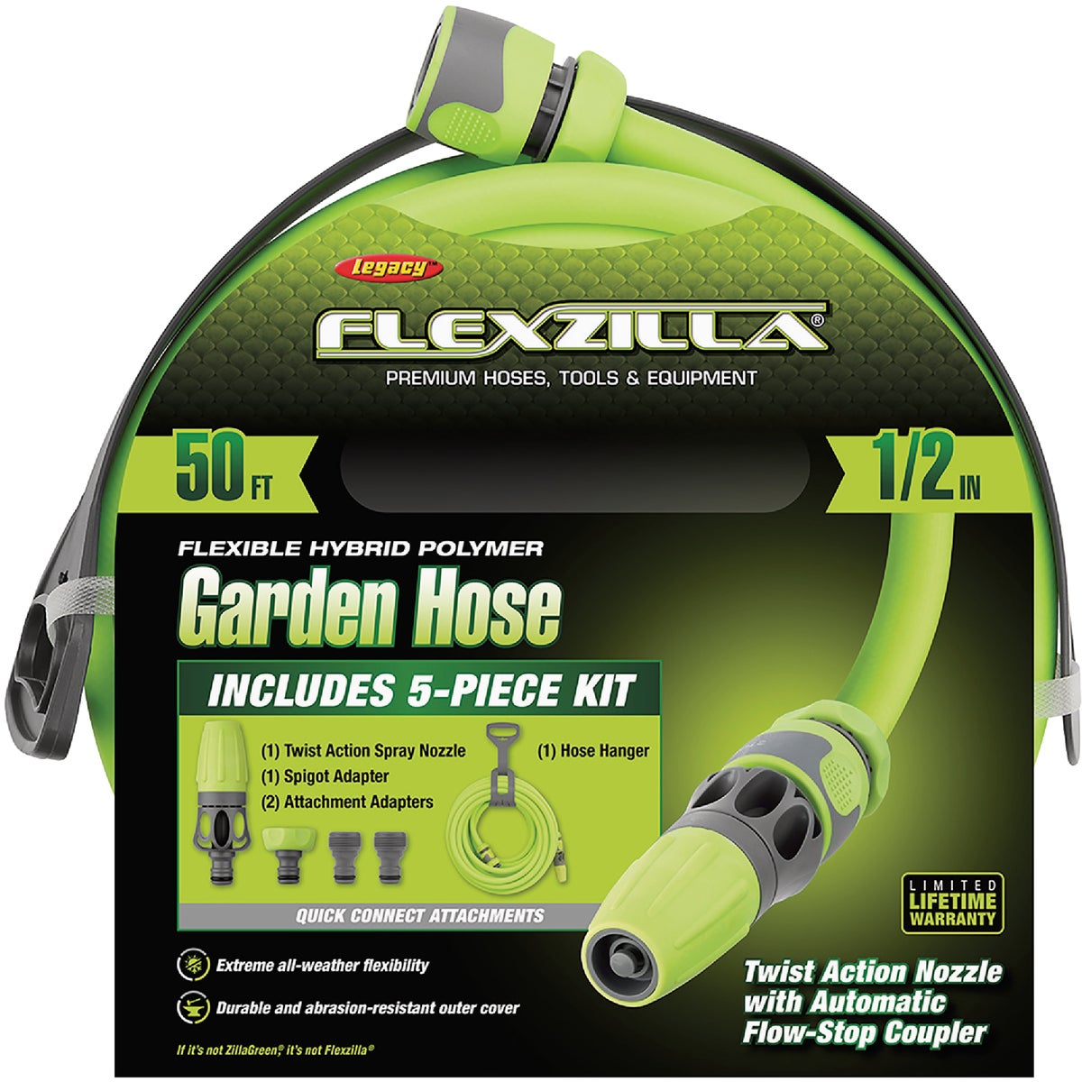 Flexzilla 1/2 In. Dia. x 50 Ft. L. Heavy Duty Garden Hose with Quick Connect Image 5