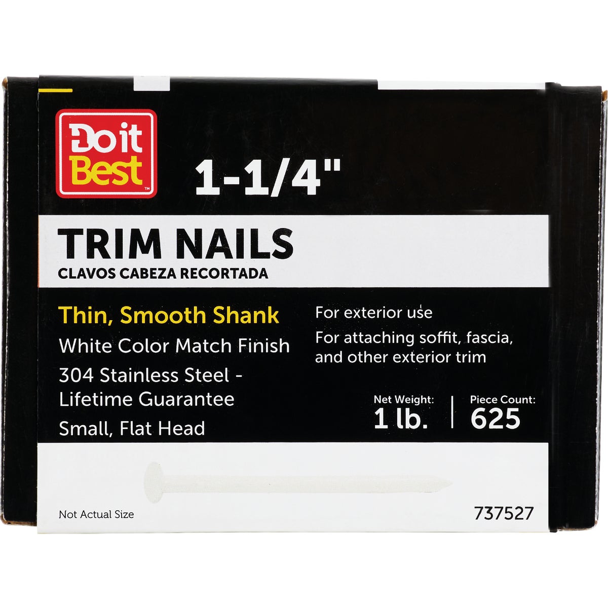 Do it 1-1/4 In. 15 ga White Stainless Steel Trim Nails (649 Ct., 1 Lb.)  Image 1