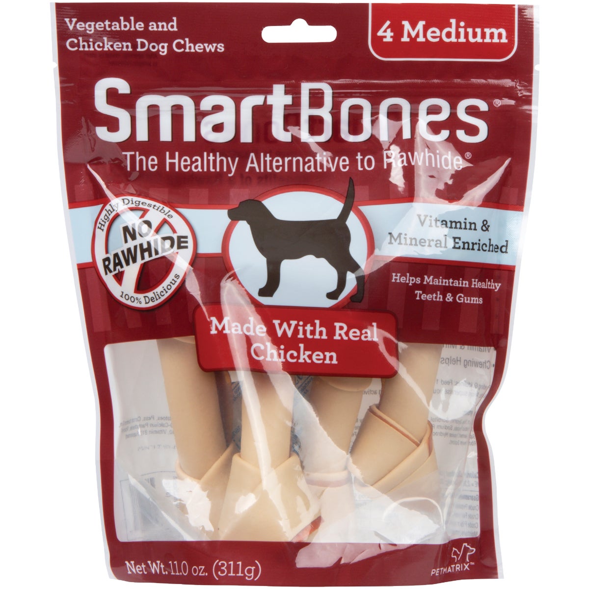 SmartBone Medium Chicken Chew Bone (4-Pack)