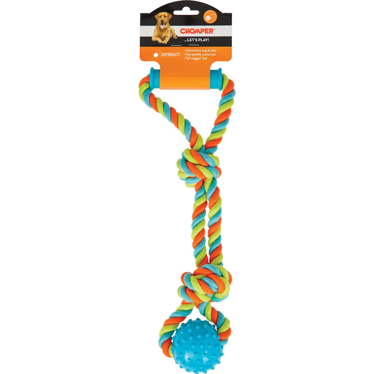 Boss Pet Chomper Rope Tugger with Spike Ball & Handle Image 3