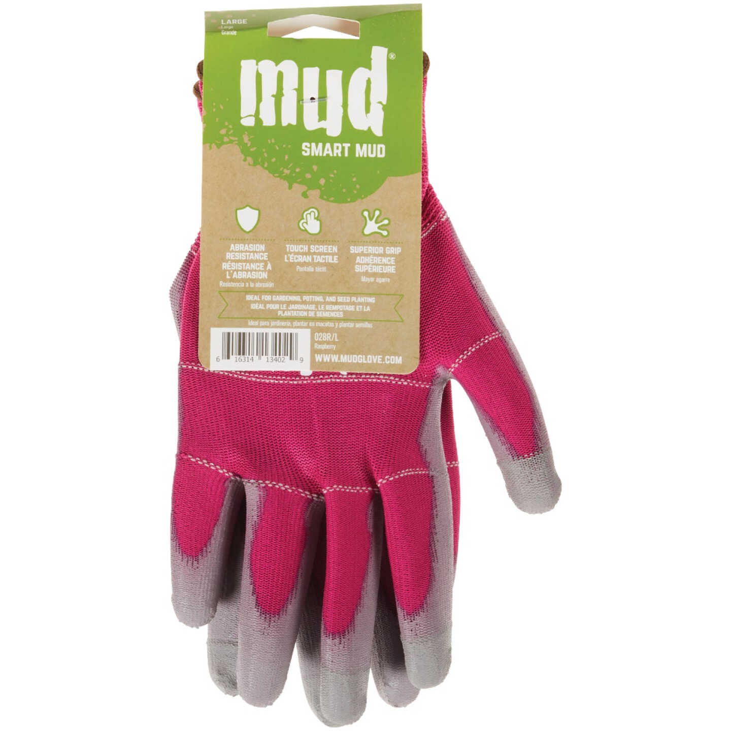 Smart Mud Women's Large Polyester Raspberry Garden Glove Image 2