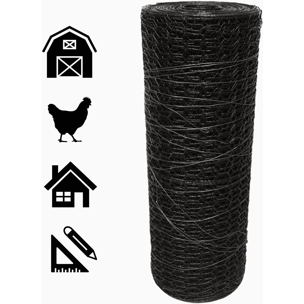 Acorn 1 In. x 48 In. H. x 150 Ft. L. Hexagonal  Vinyl-Coated Wire Poultry Netting Image 3