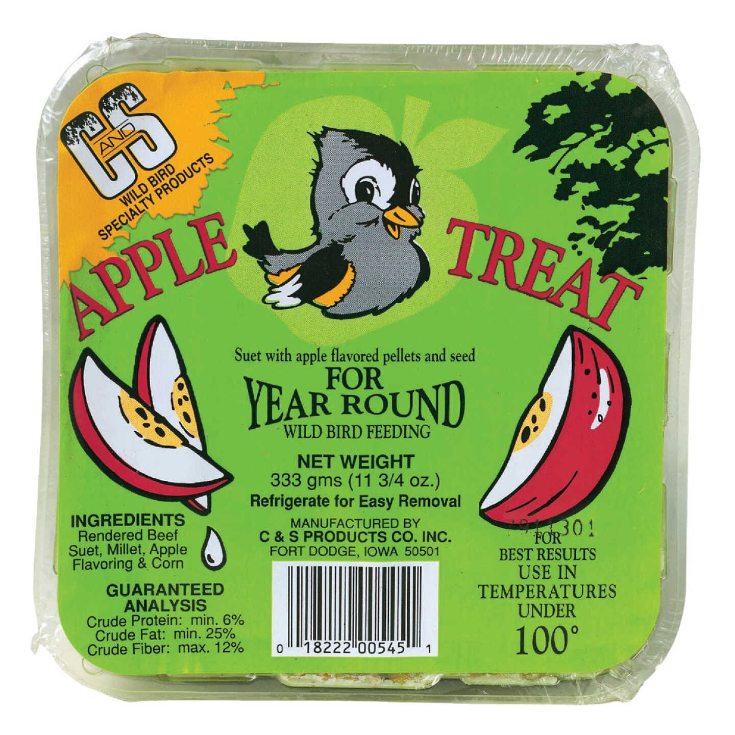 C&S 11.75 Oz. Apple Treat Suet Image 1