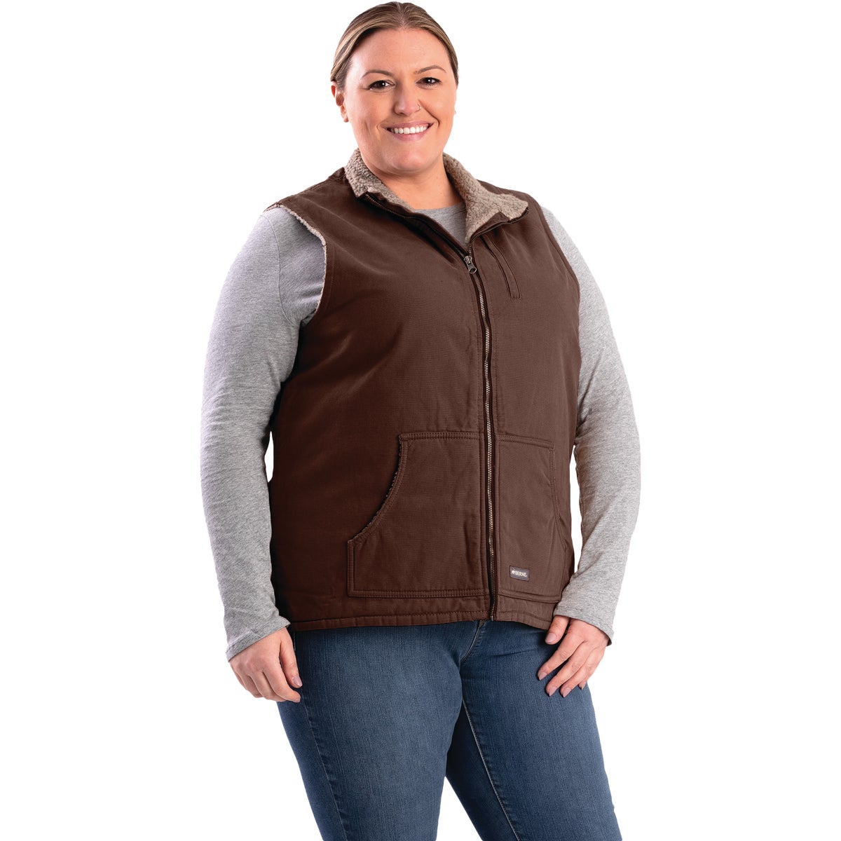 Berne Softstone Women's Large Tuscan Sherpa-Lined Vest