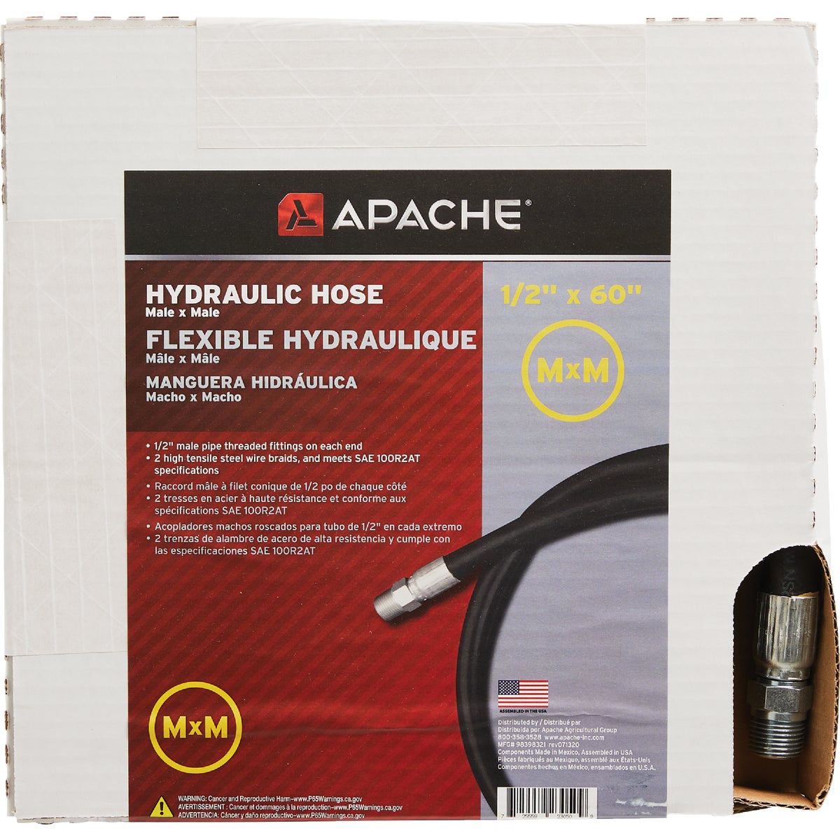 Apache 1/2 In. x 60 In. Male to Male Hydraulic Hose Image 2