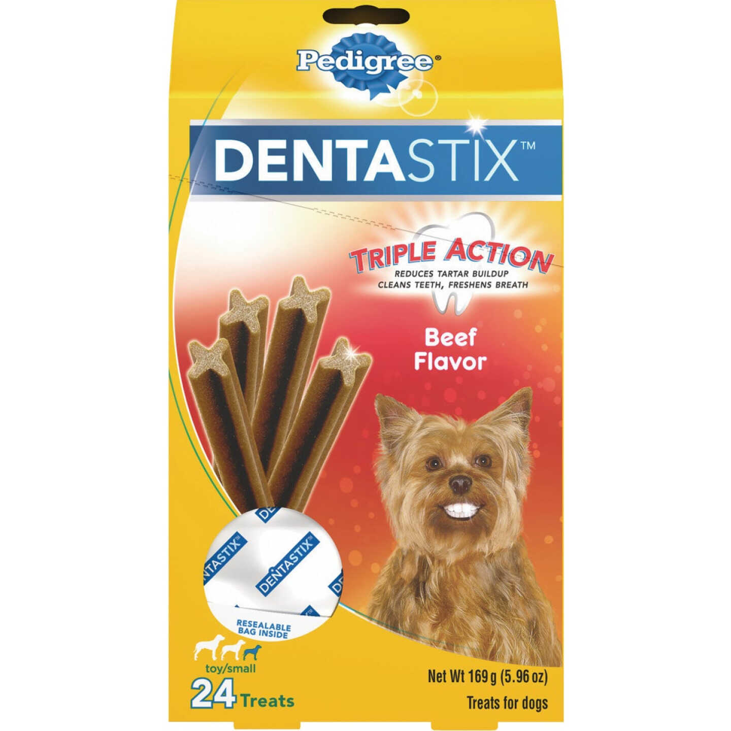 Pedigree Dentastix Toy Dog Beef Flavor Dental Dog Treat (24-Pack) Image 1