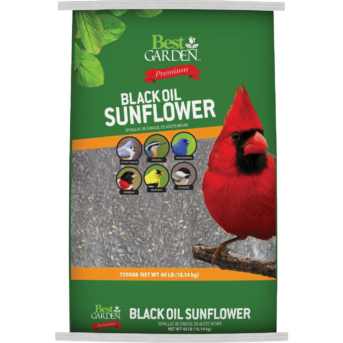 Best Garden 40 Lb. Black Oil Sunflower Wild Bird Seed Image 1