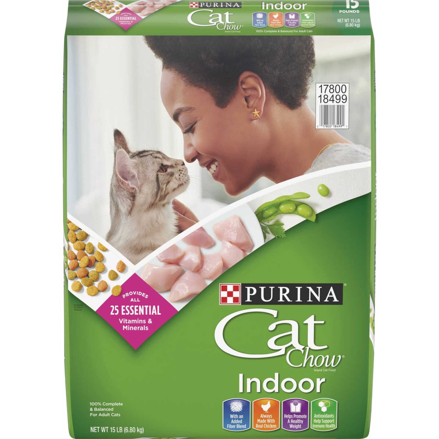 Purina Cat Chow Indoor Formula 15 Lb. Chicken Flavor Adult Dry Cat Food Image 1
