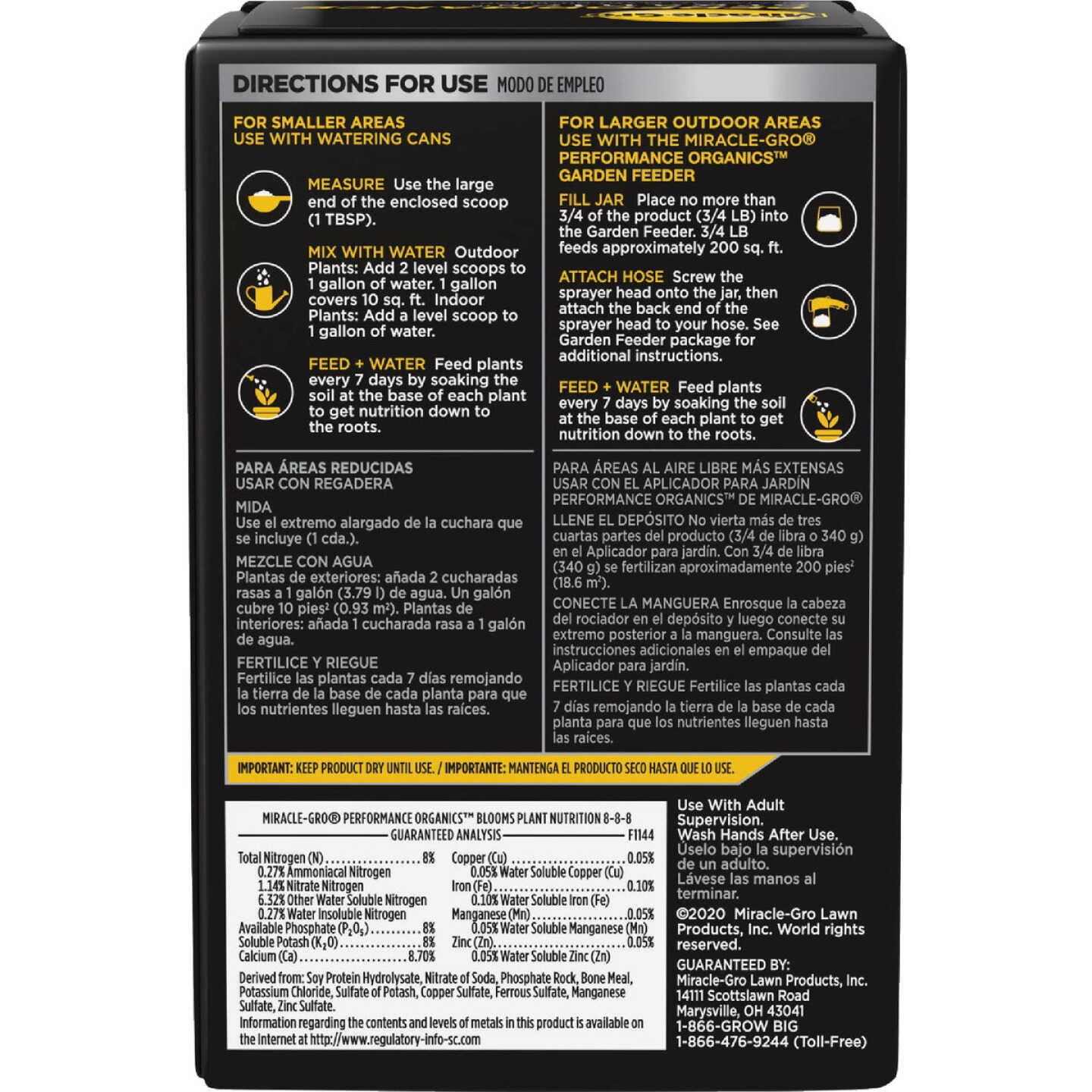 Miracle-Gro Performance Organics 1 Lb. Blooms Plant Nutrition Image 5