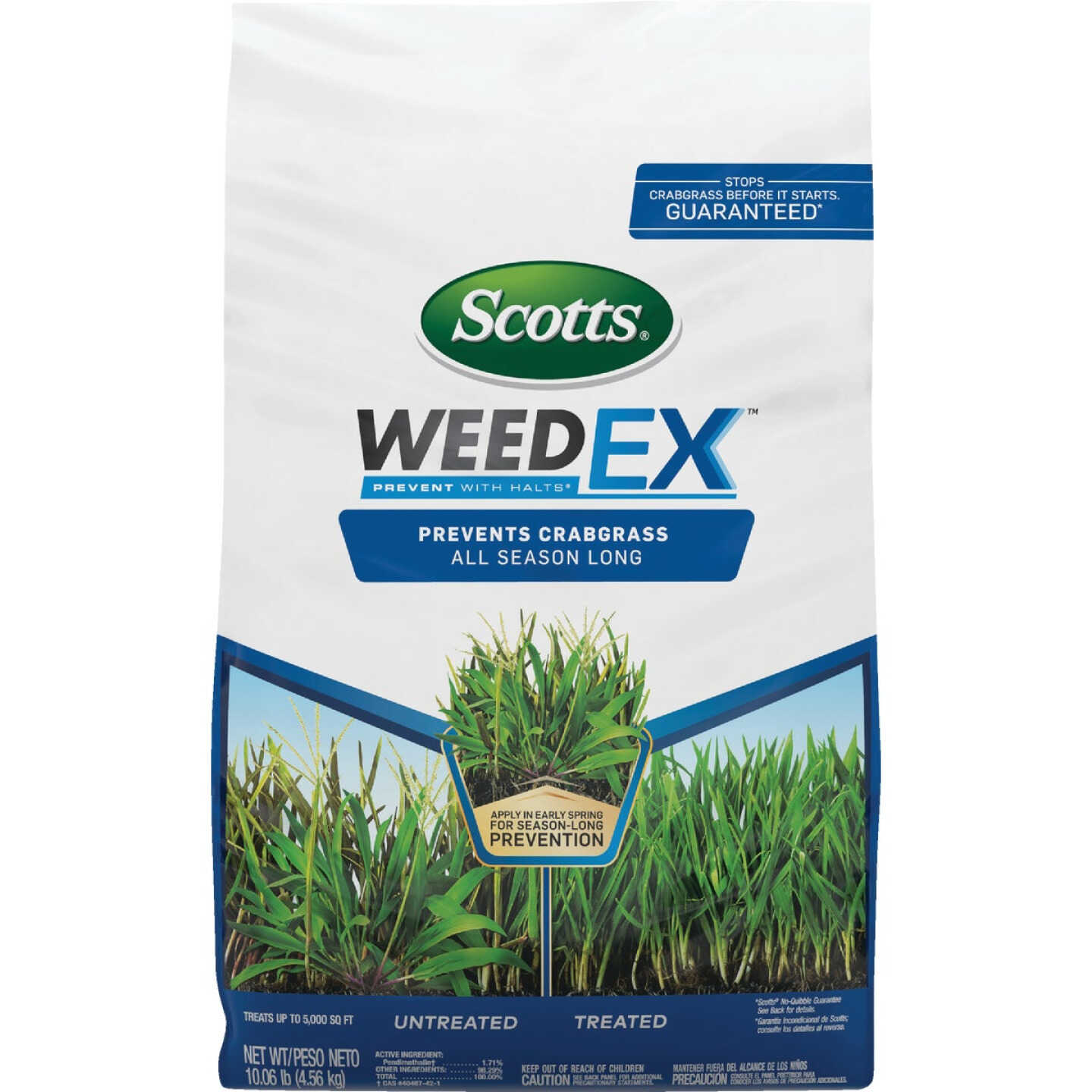 Scotts WeedEx Prevent with Halts 10.06 Lb. 5000 Sq. Ft. Crabgrass Preventer Image 1