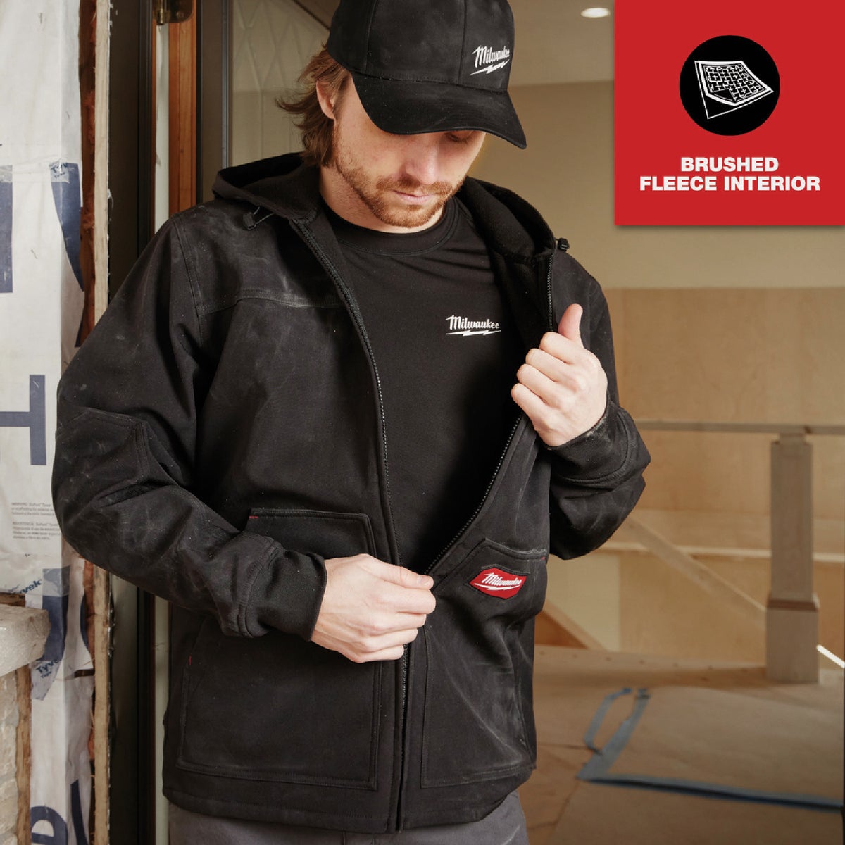Milwaukee FREEFLEX Men's Large Black Softshell Hooded Jacket Image 2