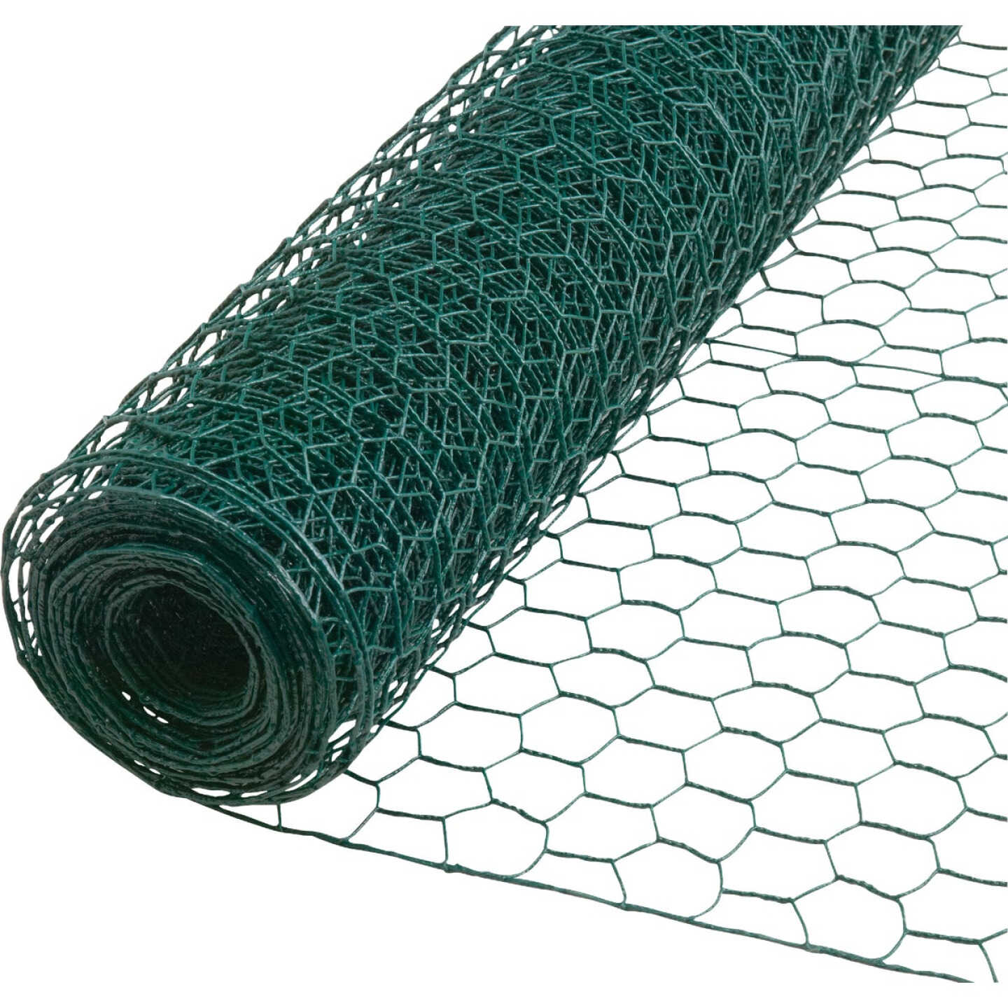 1 In. x 24 In. H. x 25 Ft. L. Green Vinyl-Coated Poultry Netting Image 1