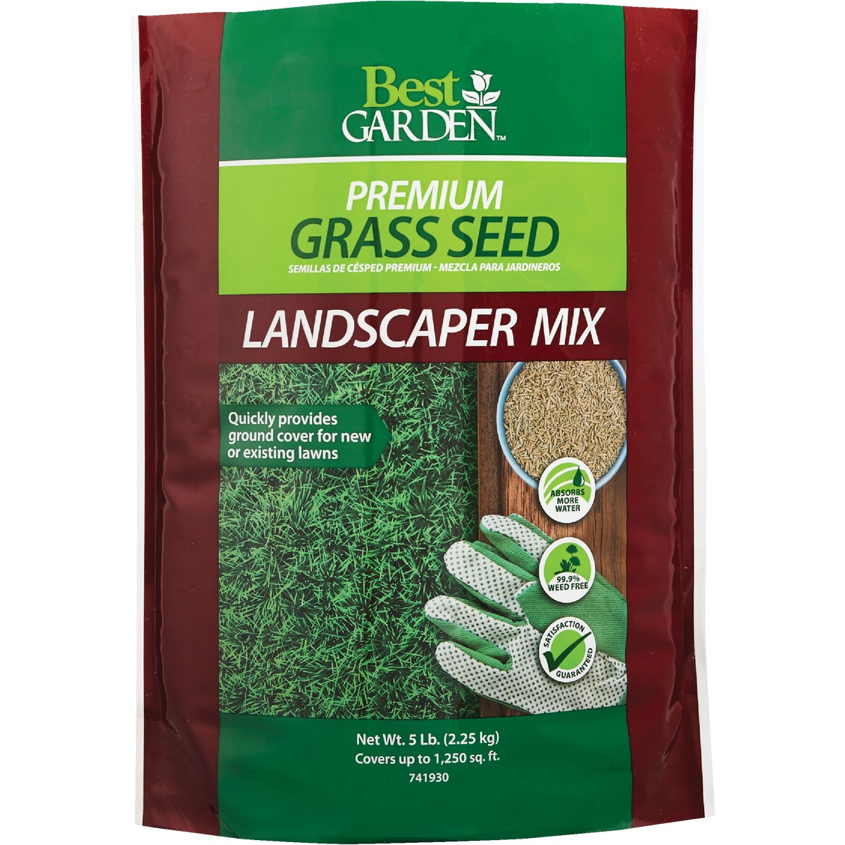 Best Garden 5 Lb. 750 Sq. Ft. Coverage Sun to Partial Shade Grass Seed Image 1