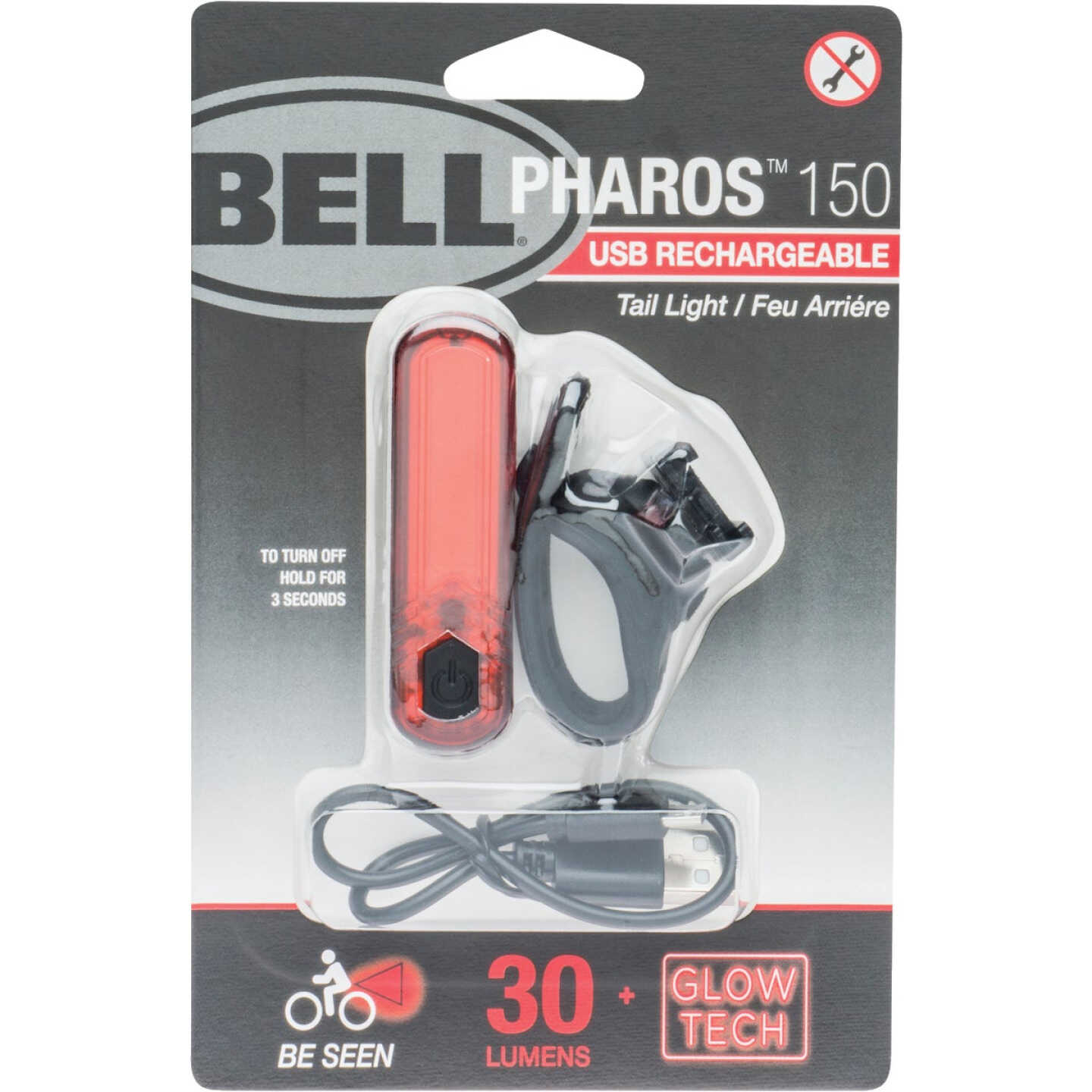 Bell Sports Pharos 150 LED Black/Red USB Rechargeable Bicycle Safety Tail Light Image 1