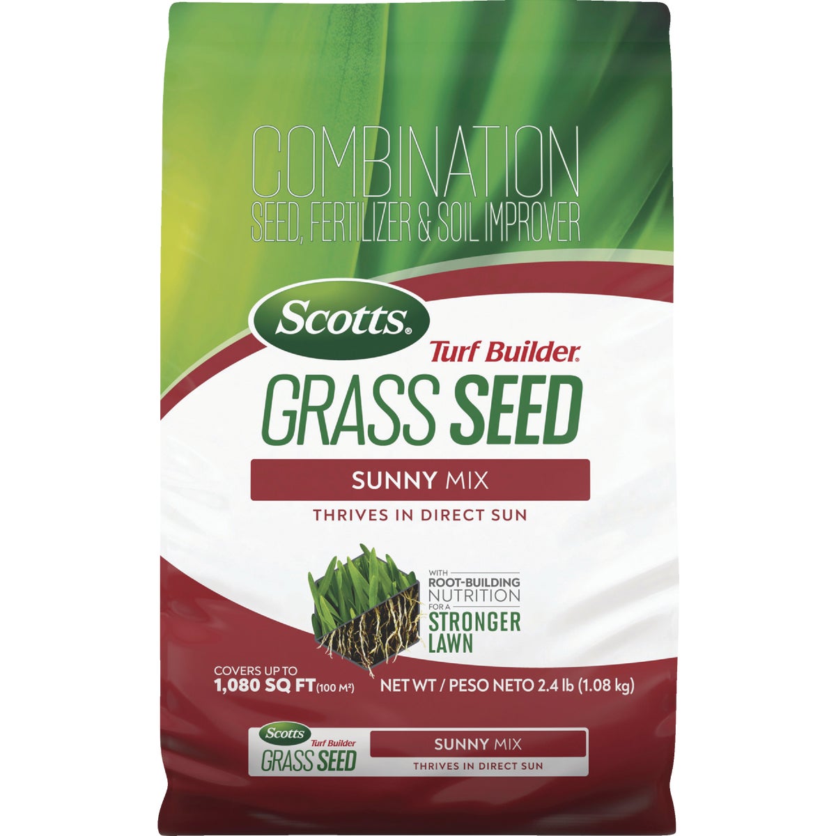 Scotts Turf Builder 2.4 Lb. 200 Sq. Ft. Sunny Mix Grass Seed, Fertilizer, and Soil Improver Combination Image 1